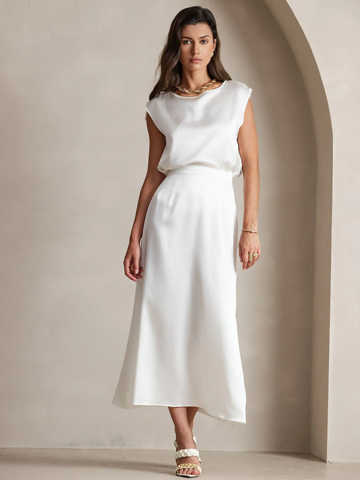 19Momme Jupe Maxi Classique En Soie - Image 11