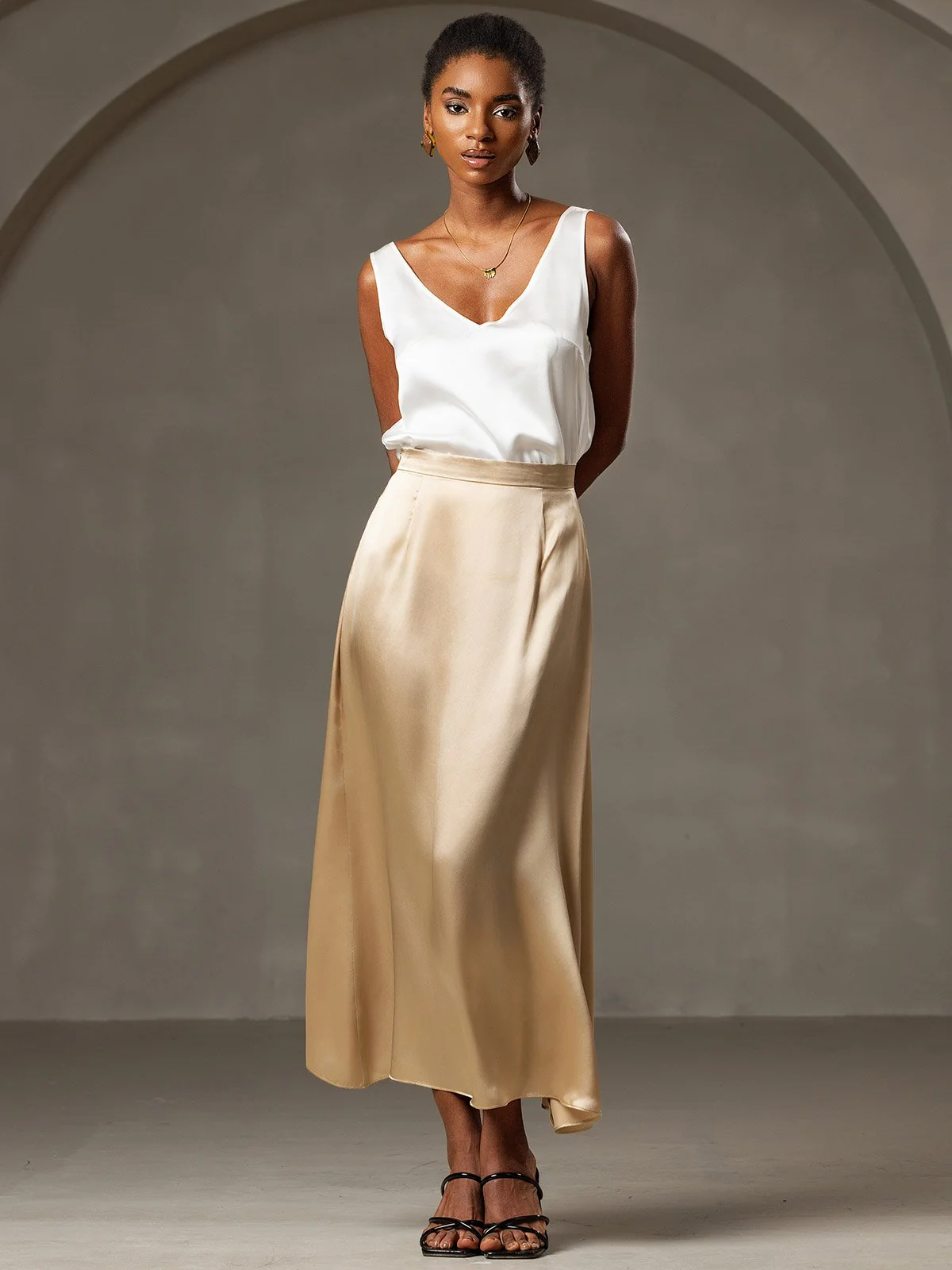 19Momme Jupe Maxi Classique En Soie - Image 15