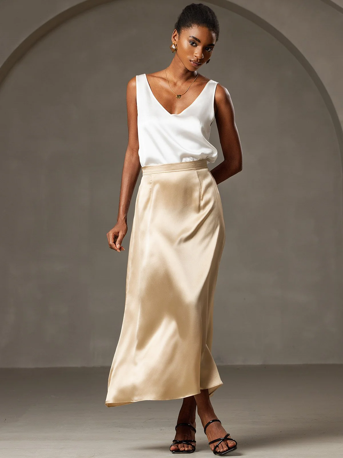 19Momme Jupe Maxi Classique En Soie - Image 17