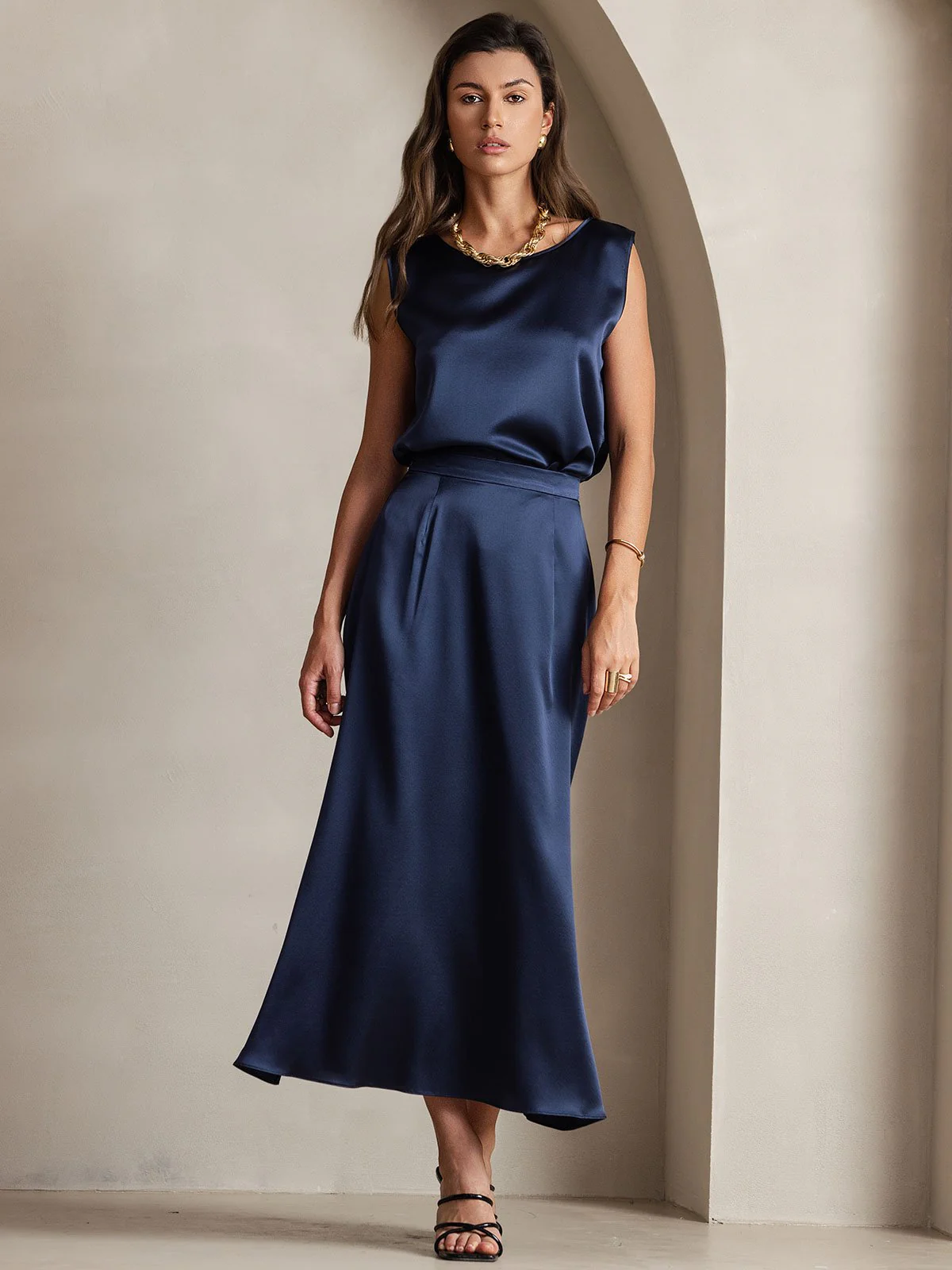 19Momme Jupe Maxi Classique En Soie - Image 23