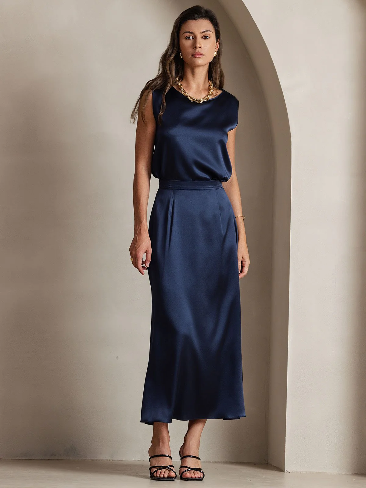 19Momme Jupe Maxi Classique En Soie - Image 24