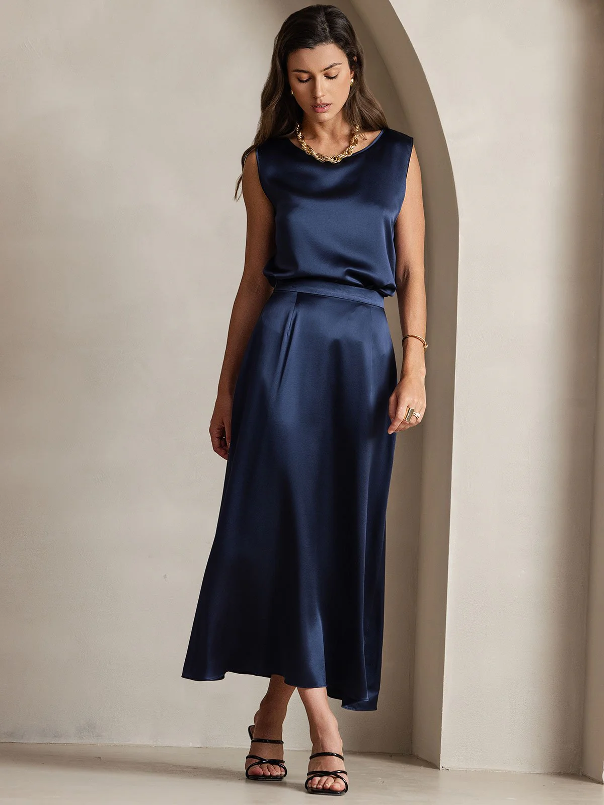 19Momme Jupe Maxi Classique En Soie - Image 25