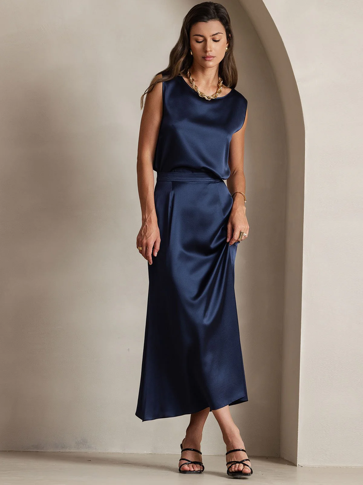 19Momme Jupe Maxi Classique En Soie - Image 26