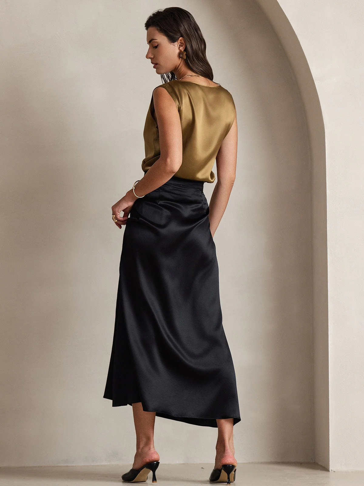 19Momme Jupe Maxi Classique En Soie - Image 28