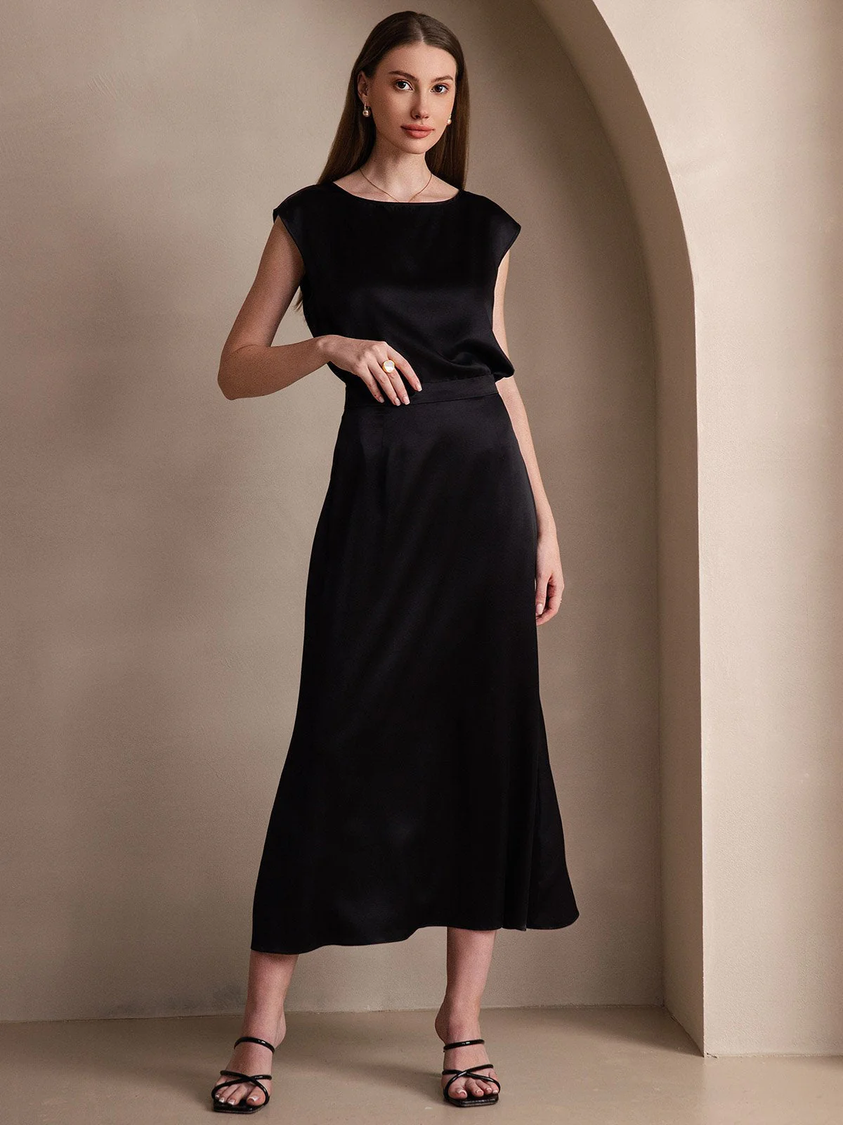 19Momme Jupe Maxi Classique En Soie - Image 29
