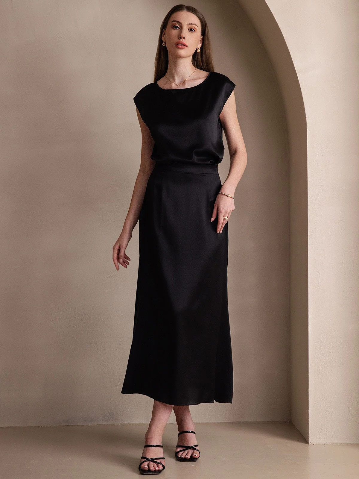 19Momme Jupe Maxi Classique En Soie - Image 33