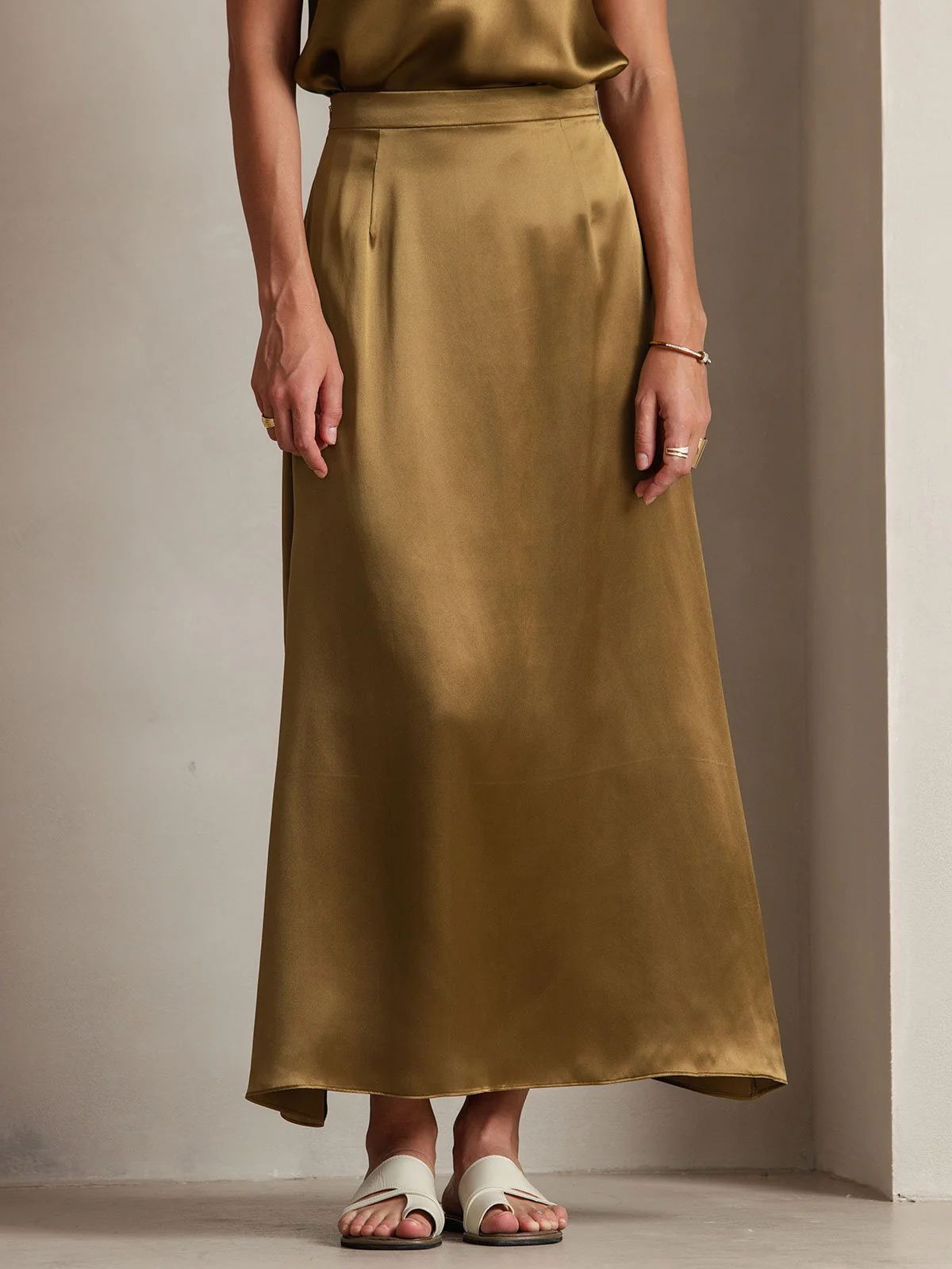 19Momme Jupe Maxi Classique En Soie - Image 34