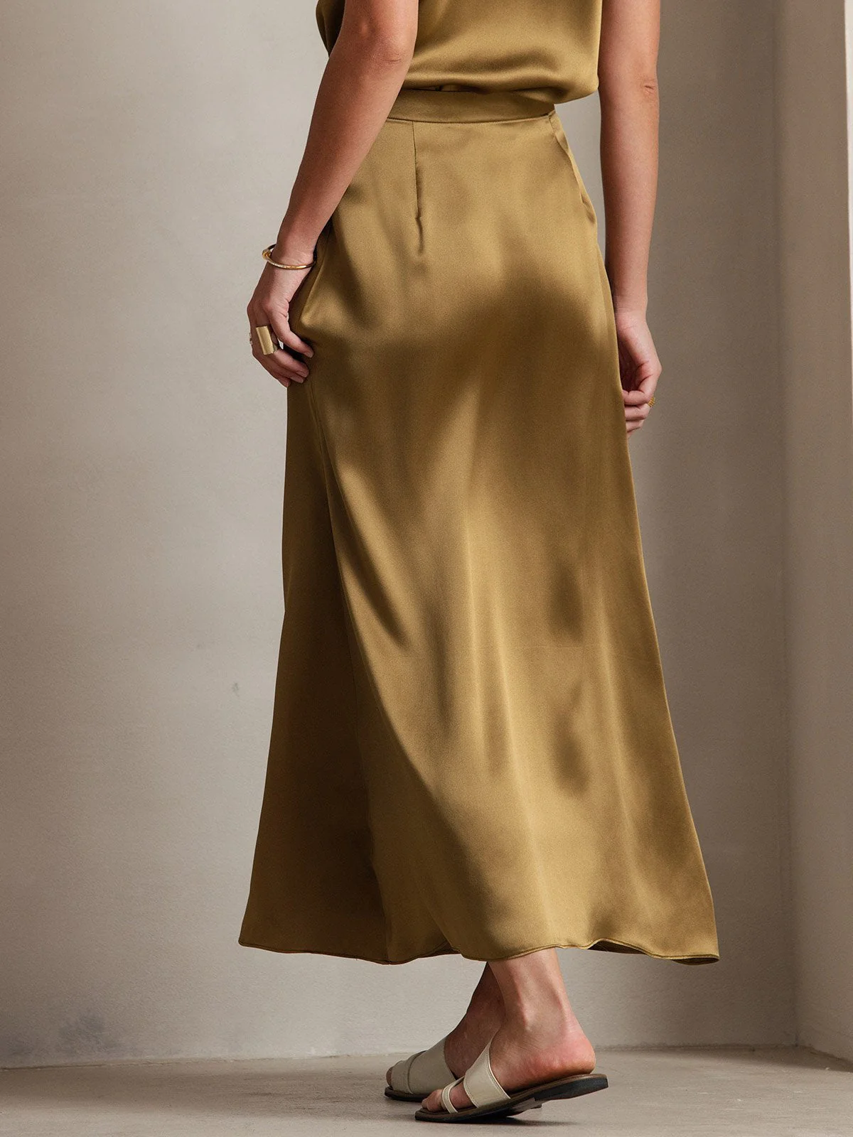 19Momme Jupe Maxi Classique En Soie - Image 35