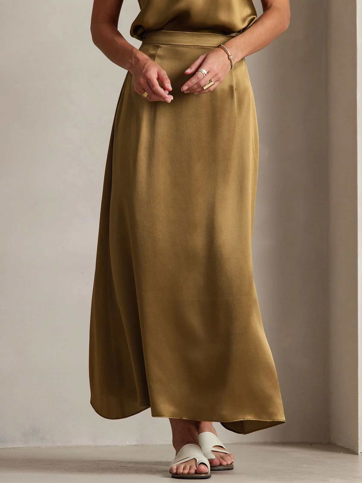 19Momme Jupe Maxi Classique En Soie - Image 36