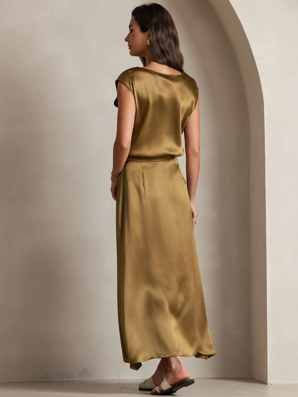 19Momme Jupe Maxi Classique En Soie - Image 37
