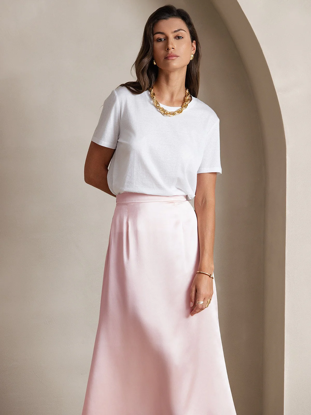 19Momme Jupe Maxi Classique En Soie - Image 4