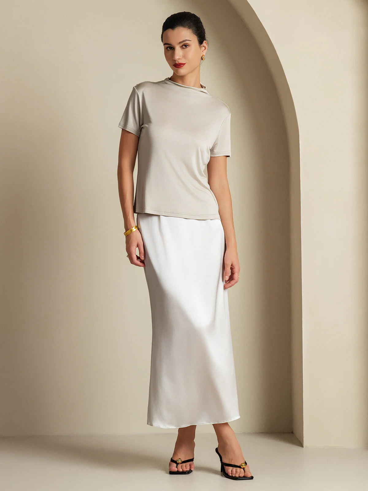 19Momme Jupe Maxi Classique En Soie - Image 44