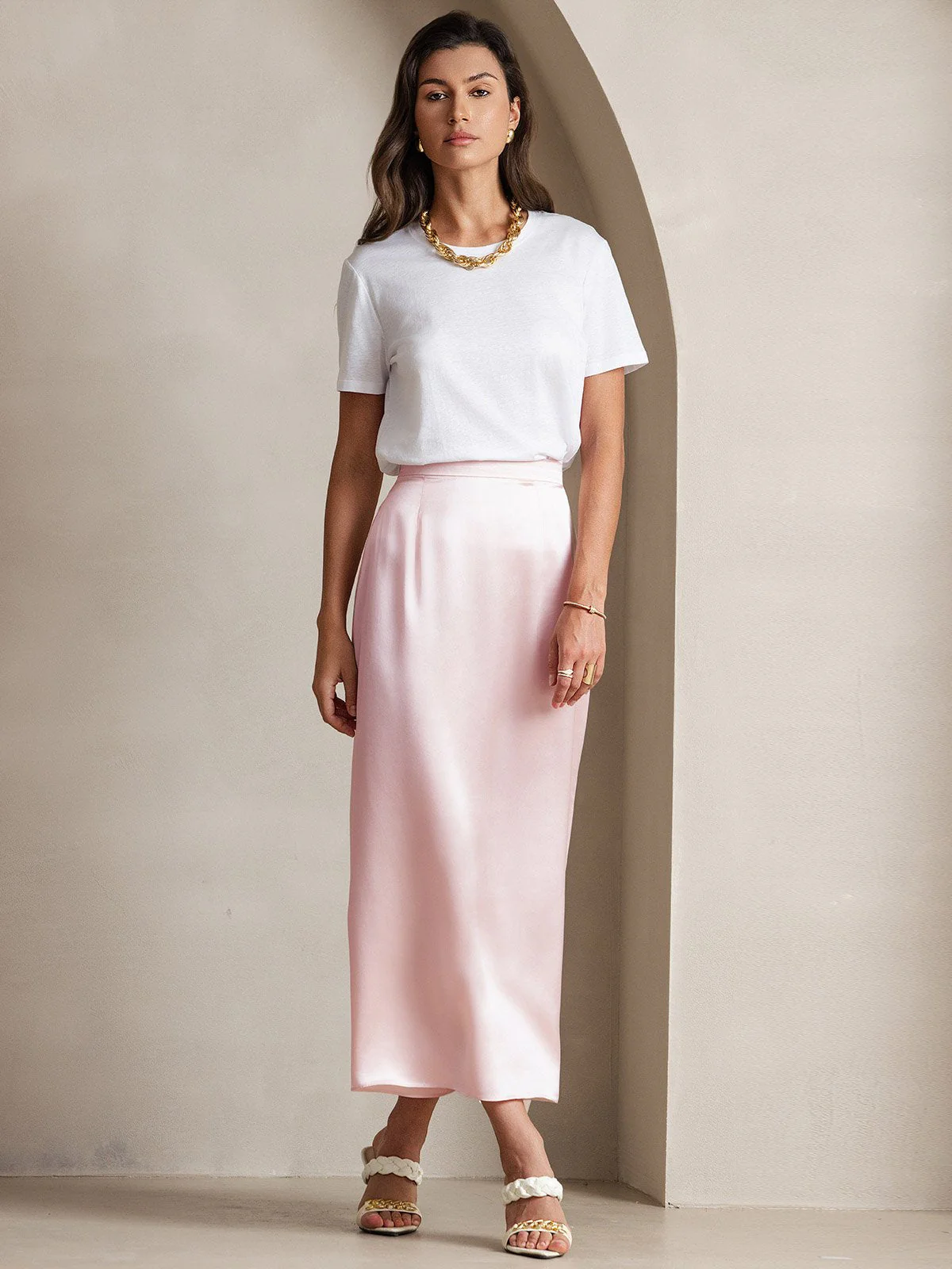 19Momme Jupe Maxi Classique En Soie - Image 5
