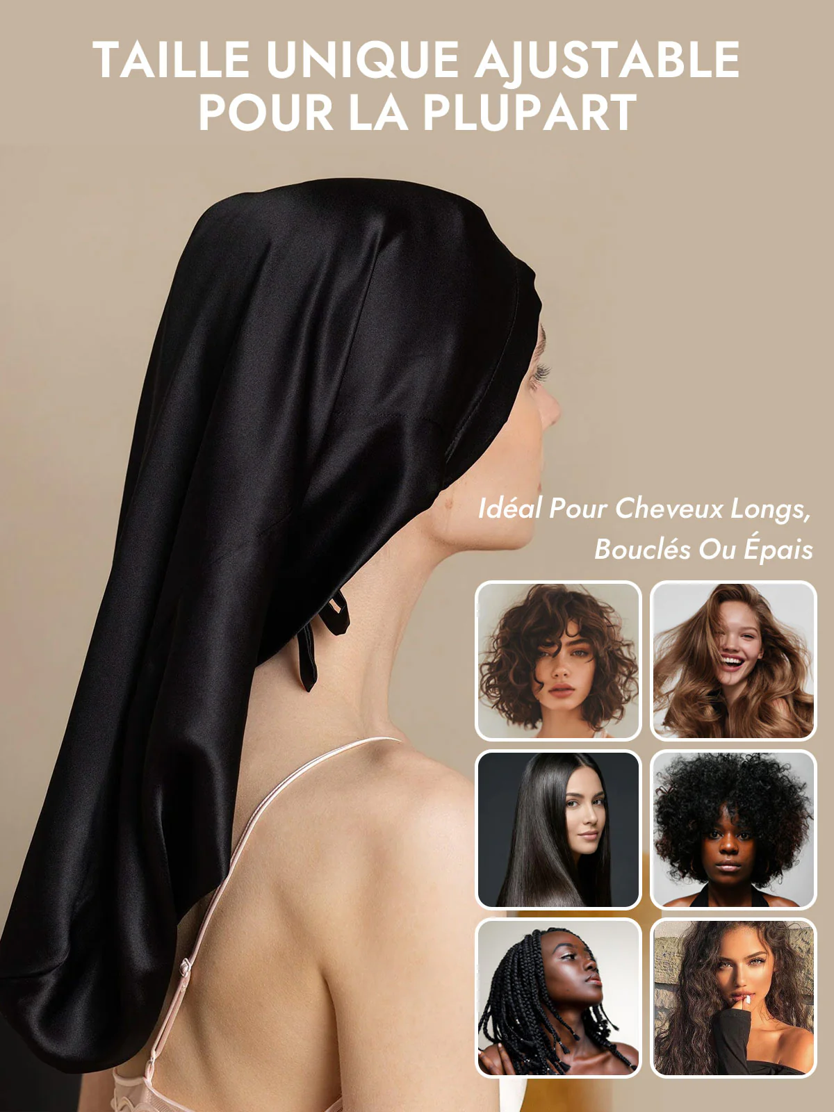 Bonnet Élégant en 100% Soie de Mûrier pour Cheveux Longs - Image 22