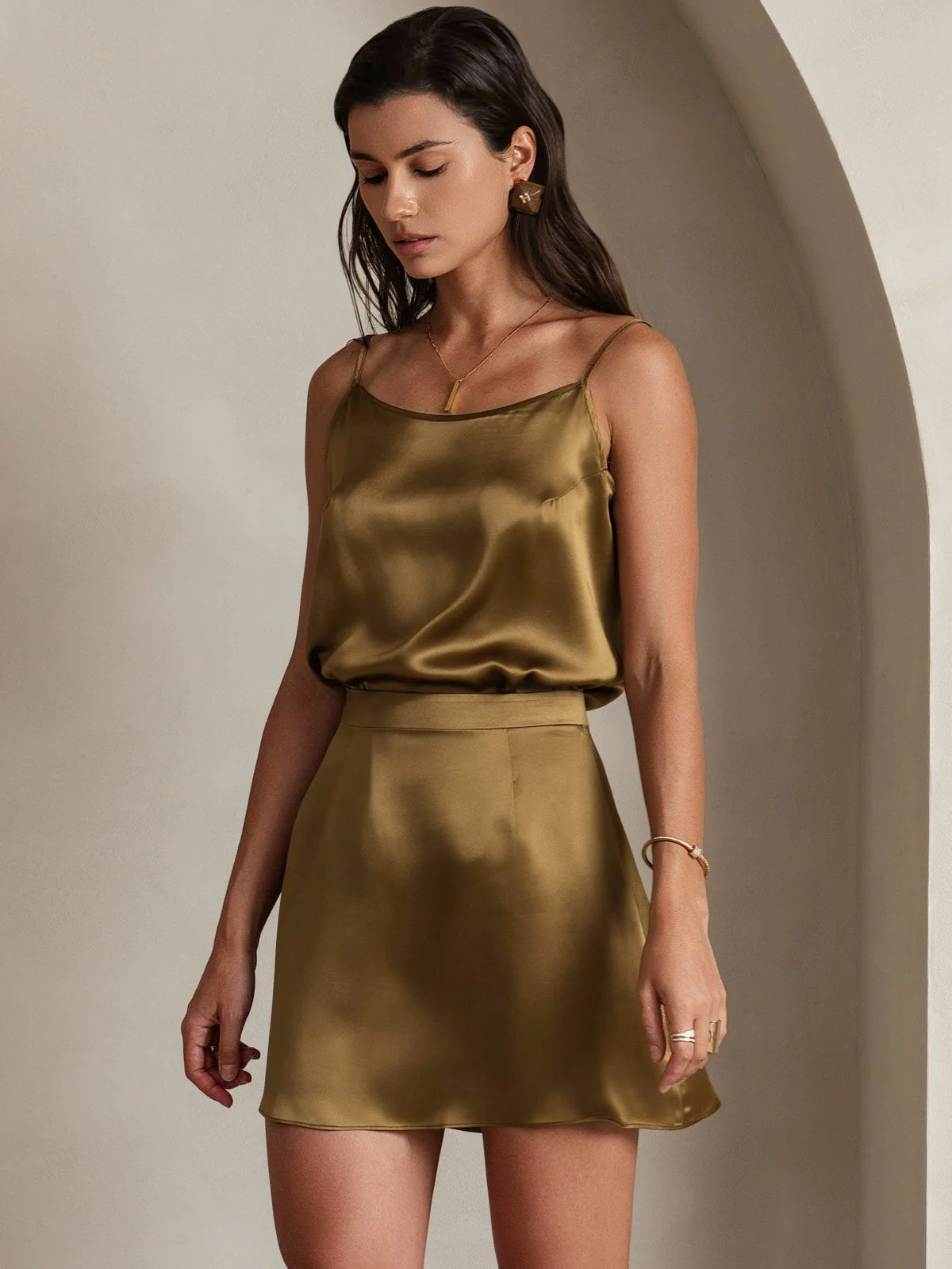 19Momme Soie Sexy Minijupe Skirt - Image 10