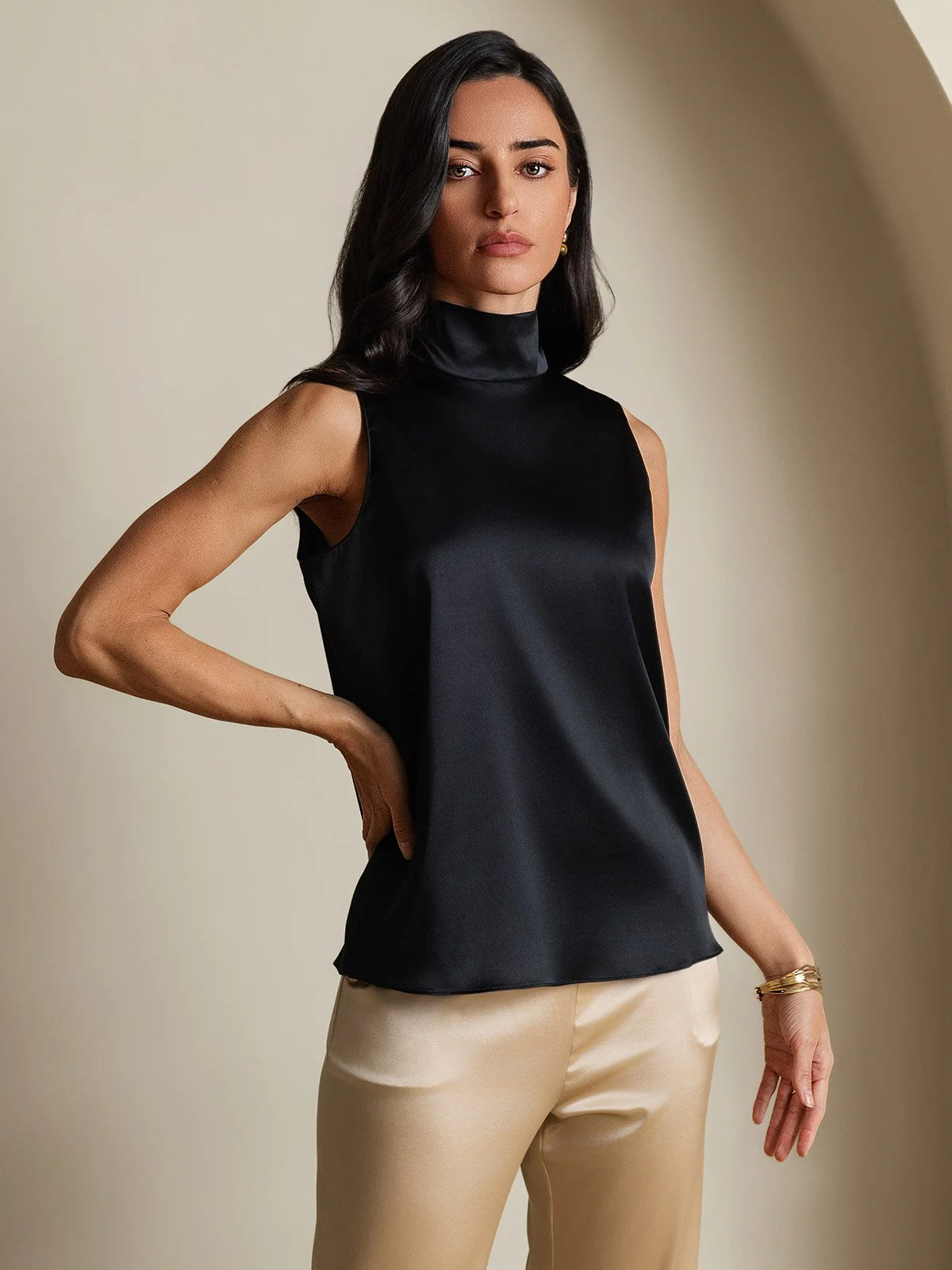 19Momme Soie Nouer Col Chemise - Image 17