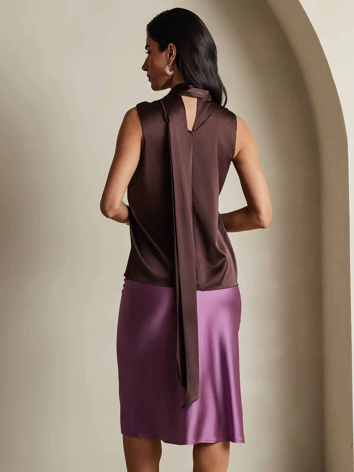 19Momme Soie Nouer Col Chemise - Image 29