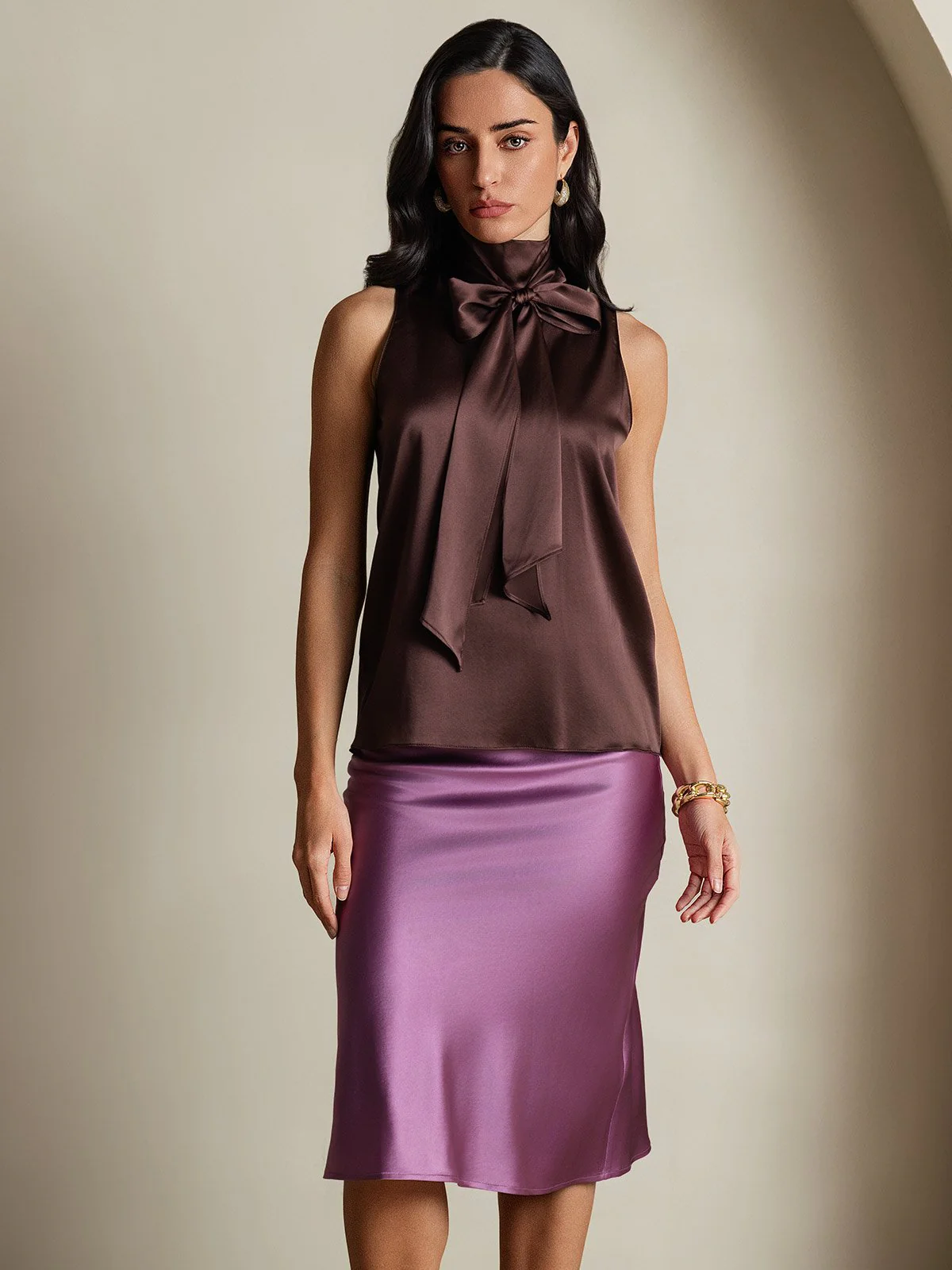 19Momme Soie Nouer Col Chemise - Image 31