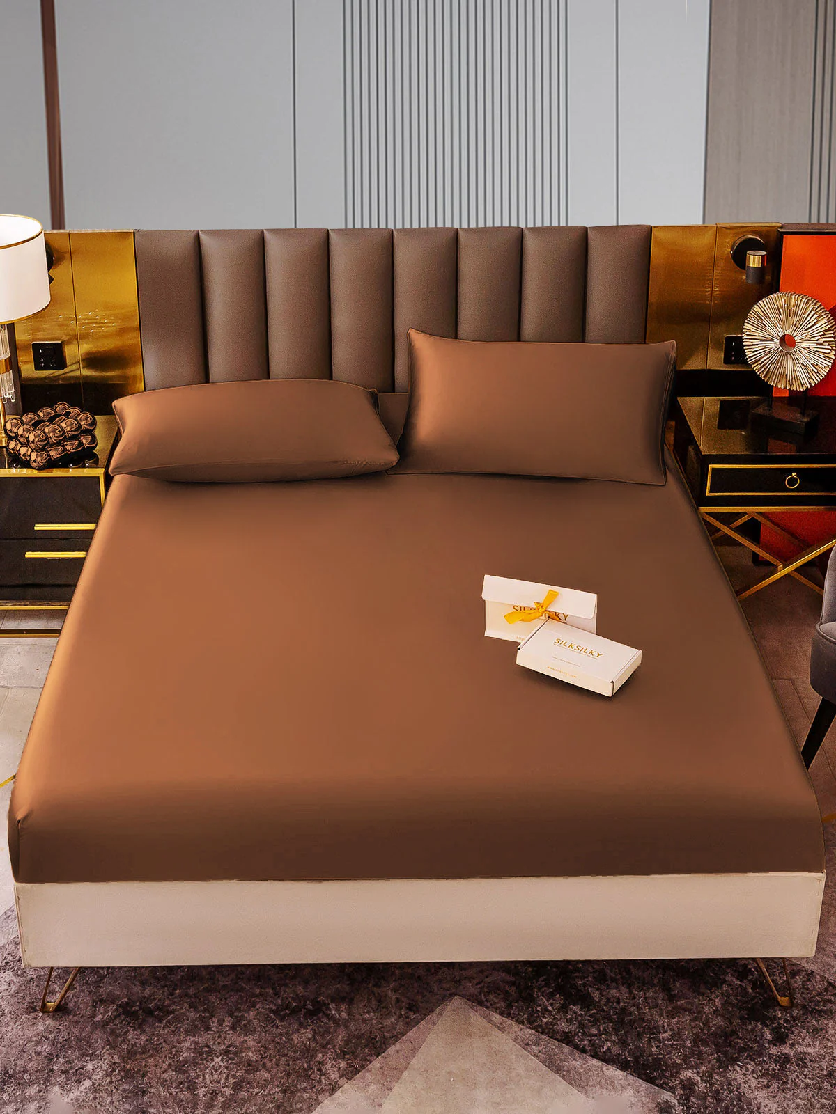 22Momme 3 pièces soie 1x drap housse+2x taies d‘oreiller - Image 43