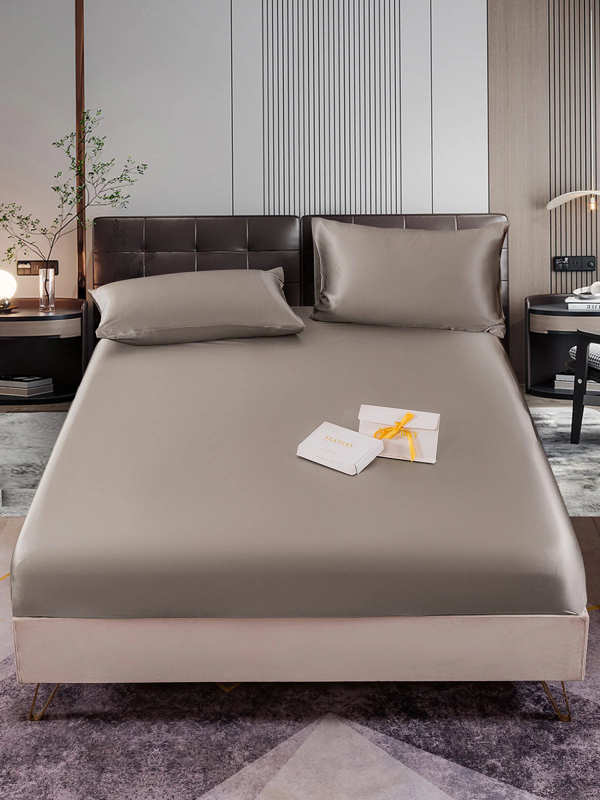 22Momme 3 pièces soie 1x drap housse+2x taies d‘oreiller - Image 75