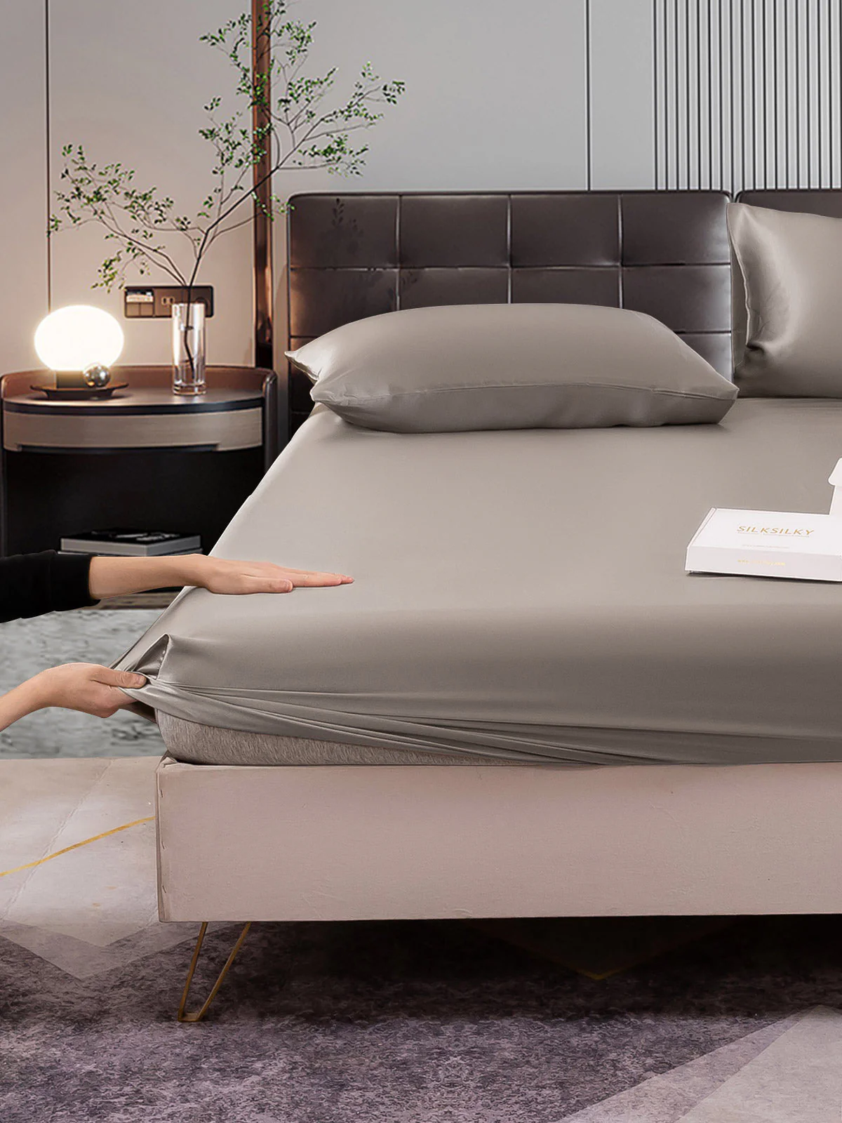 22Momme 3 pièces soie 1x drap housse+2x taies d‘oreiller - Image 77