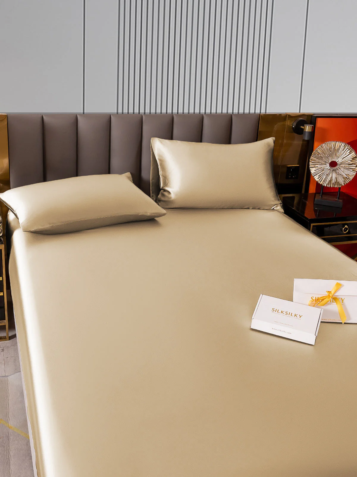 22Momme 3 pièces soie 1x drap housse+2x taies d‘oreiller - Image 83