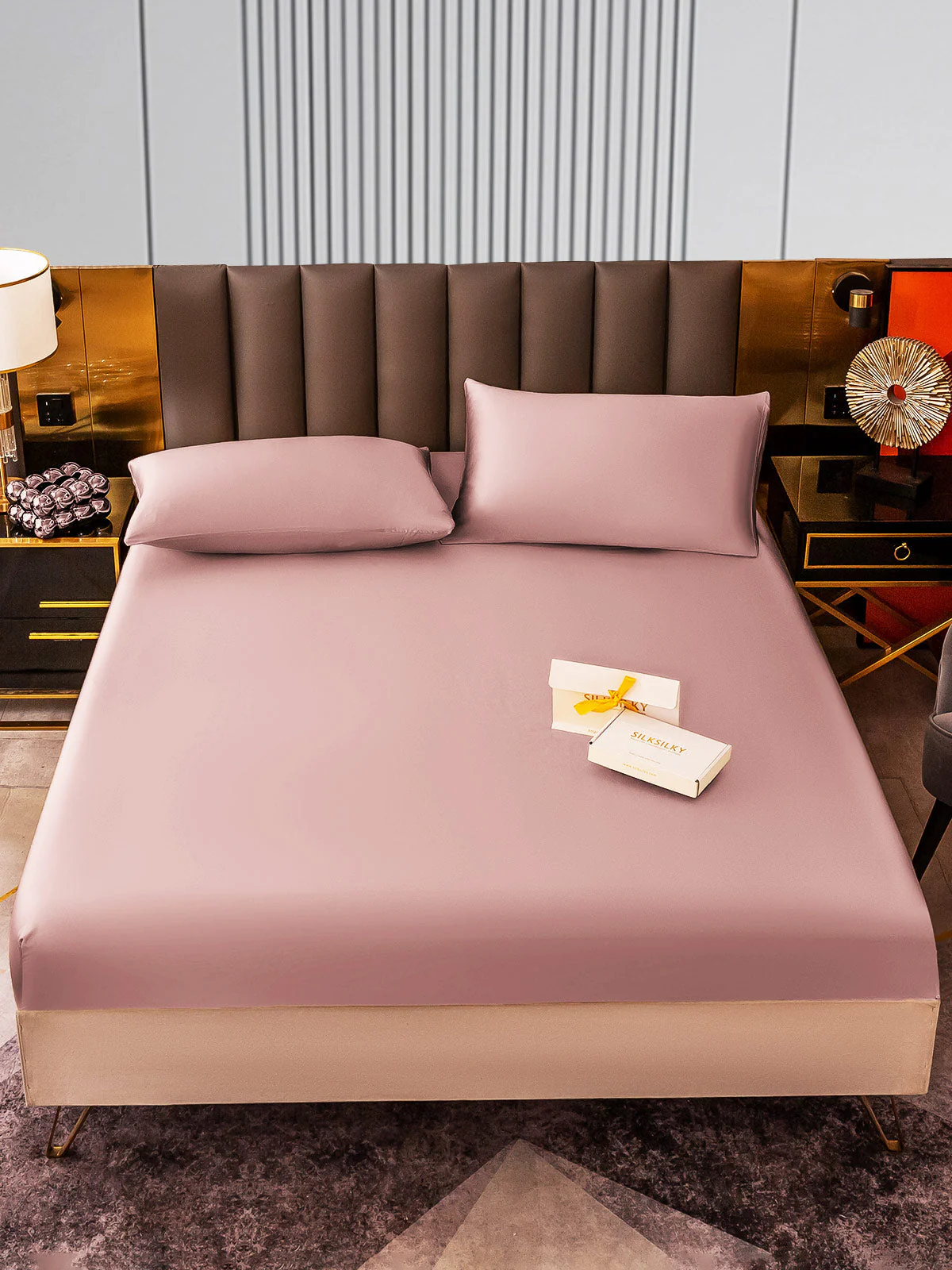 22Momme 3 pièces soie 1x drap housse+2x taies d‘oreiller - Image 87