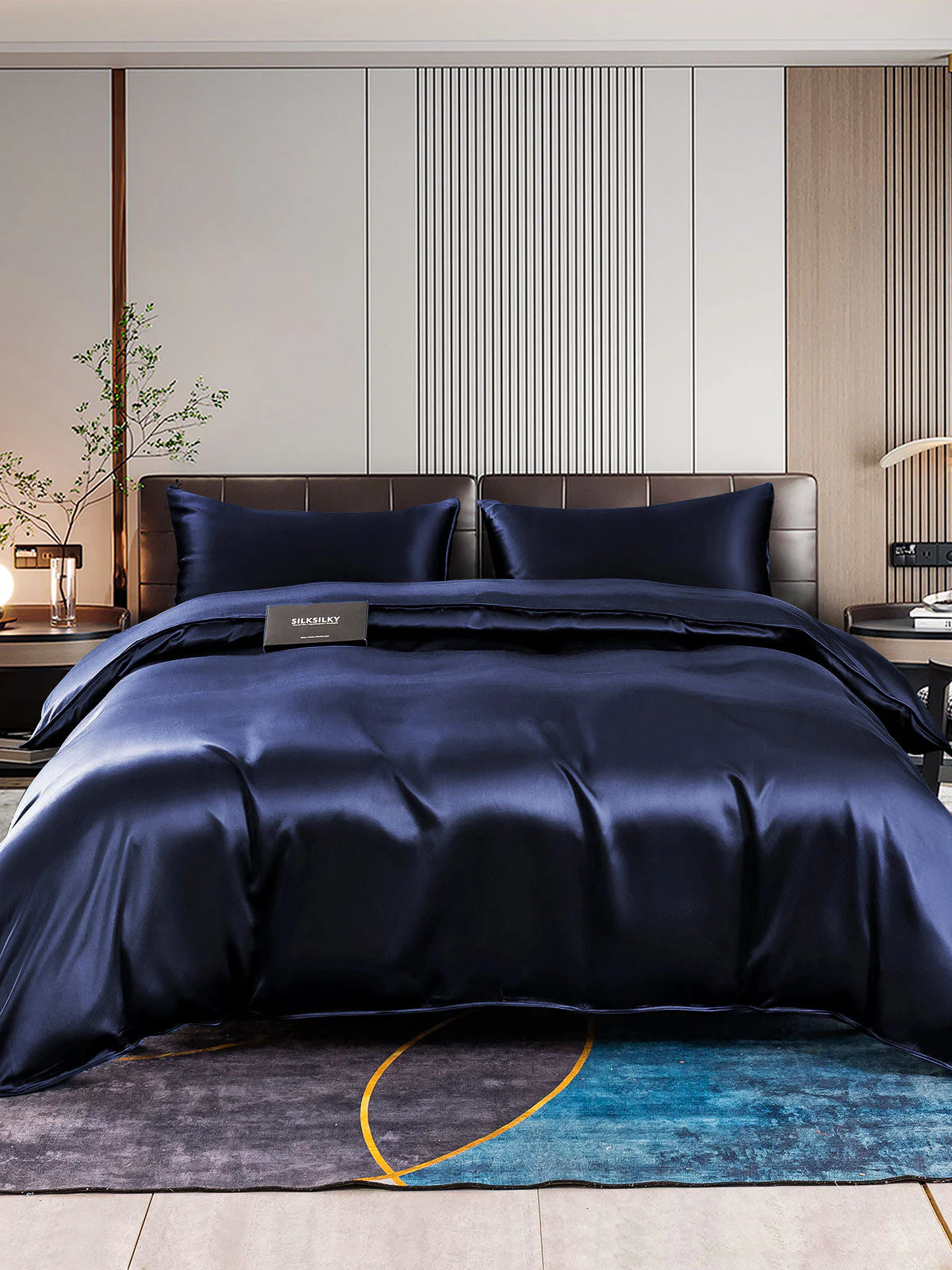 22MM Soie Parure De Lit 3 Pièces 1x Housse de Couette et 2x Taies d‘Oreiller