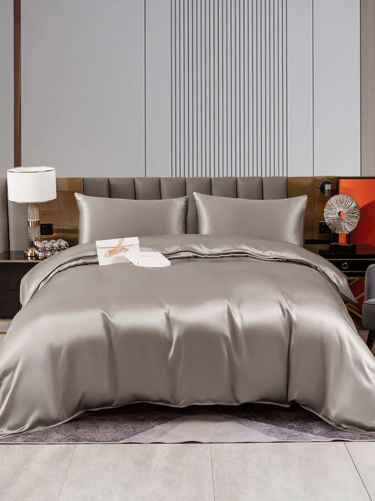 22MM Soie Parure De Lit 3 Pièces 1x Housse de Couette et 2x Taies d‘Oreiller - Image 21
