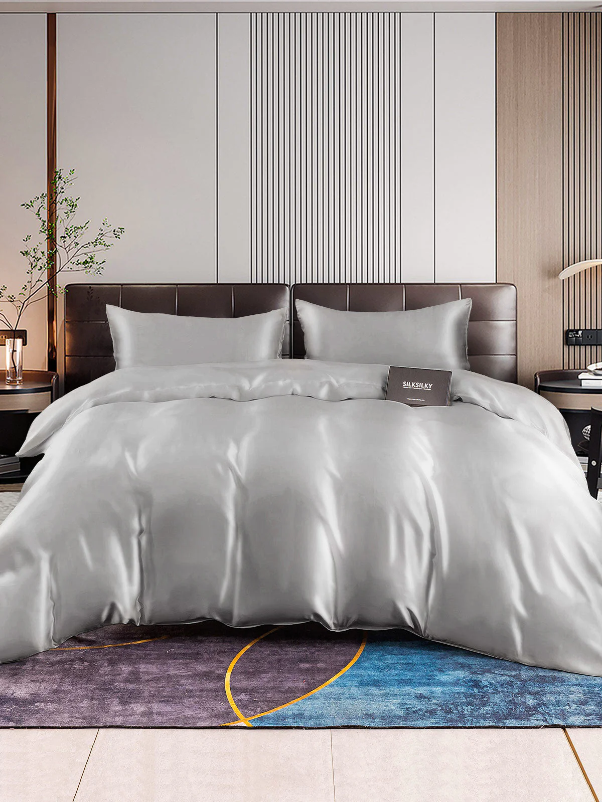 22MM Soie Parure De Lit 3 Pièces 1x Housse de Couette et 2x Taies d‘Oreiller - Image 30