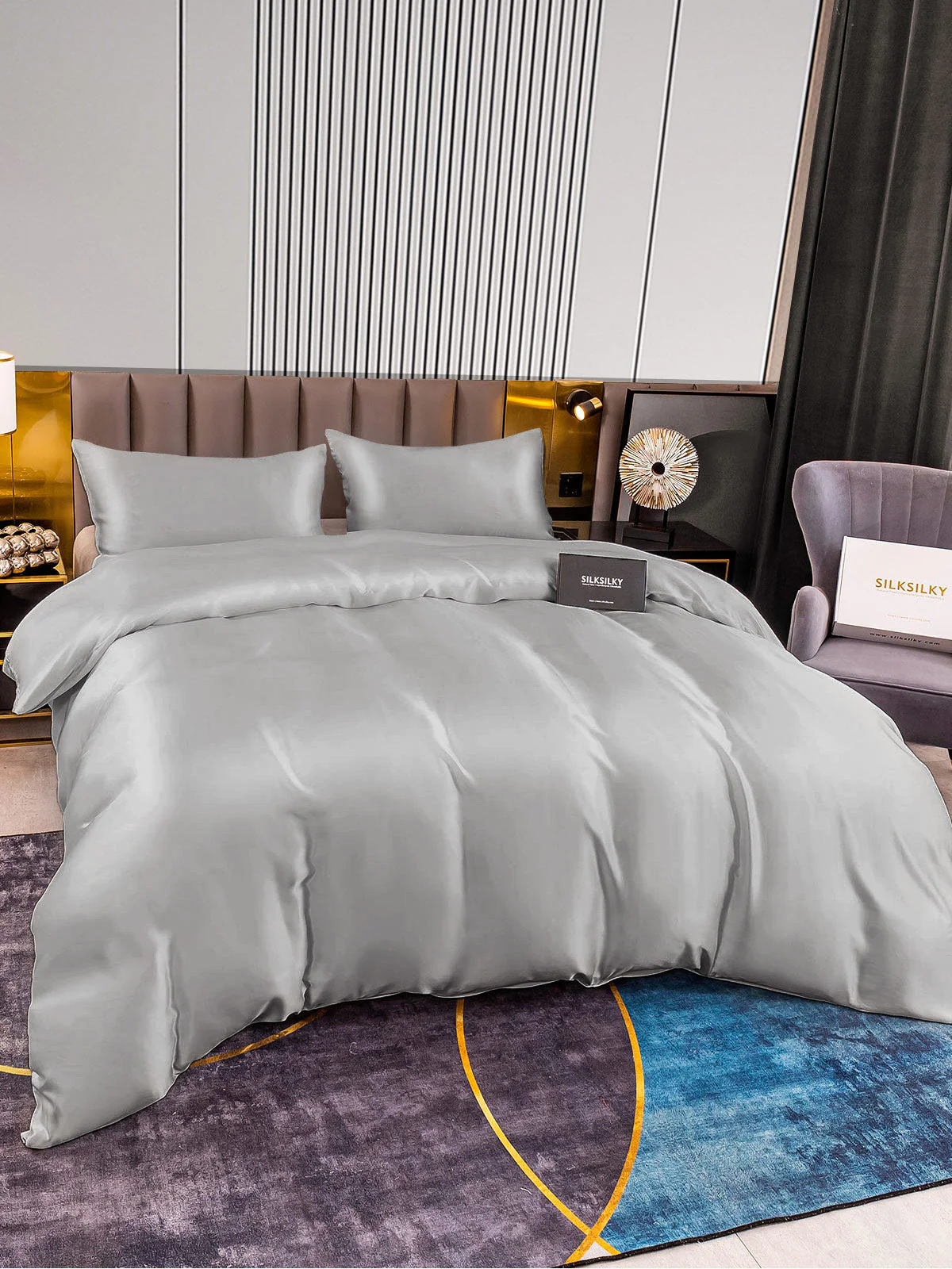 22MM Soie Parure De Lit 3 Pièces 1x Housse de Couette et 2x Taies d‘Oreiller - Image 33