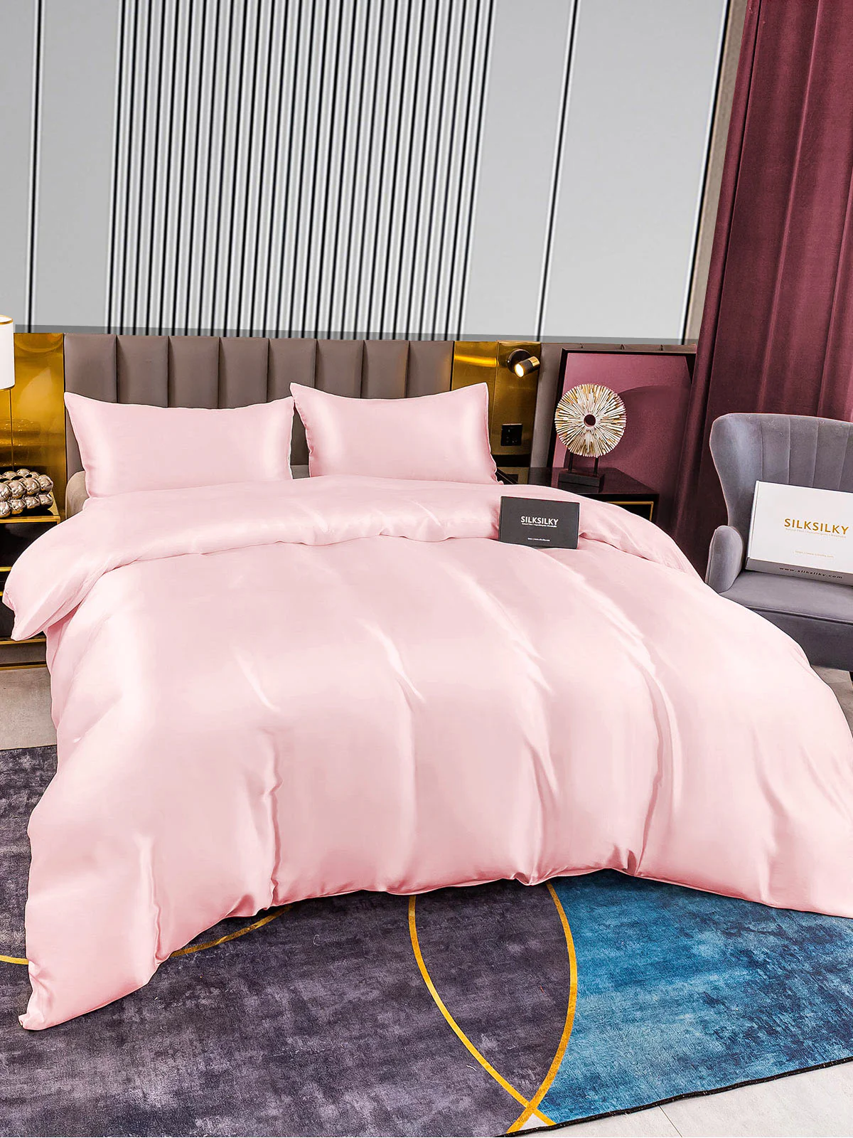 22MM Soie Parure De Lit 3 Pièces 1x Housse de Couette et 2x Taies d‘Oreiller - Image 37