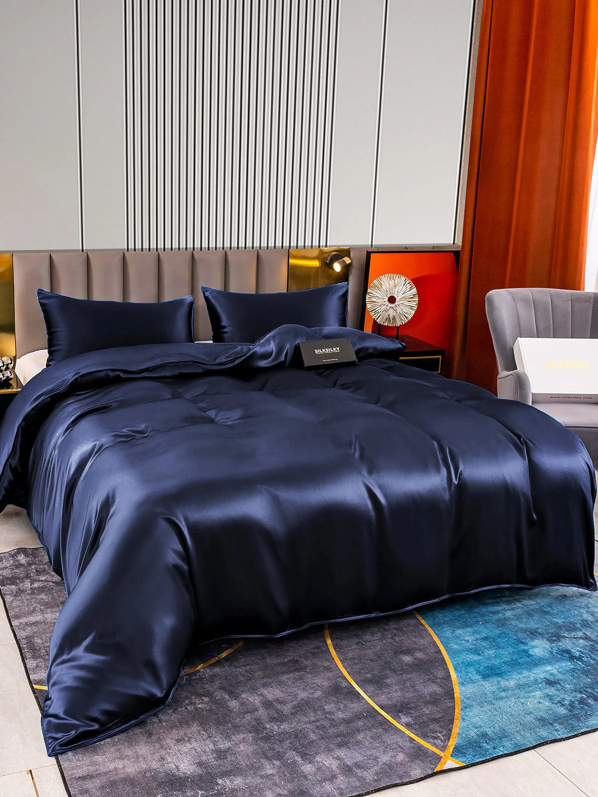 22MM Soie Parure De Lit 3 Pièces 1x Housse de Couette et 2x Taies d‘Oreiller - Image 4