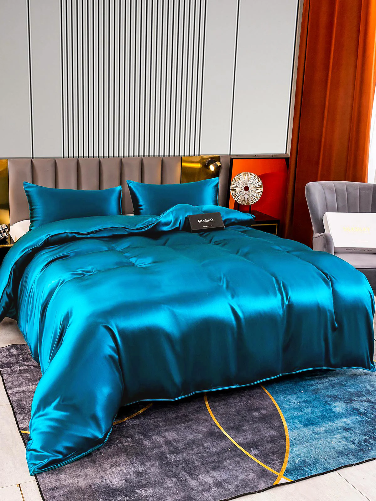22MM Soie Parure De Lit 3 Pièces 1x Housse de Couette et 2x Taies d‘Oreiller - Image 41