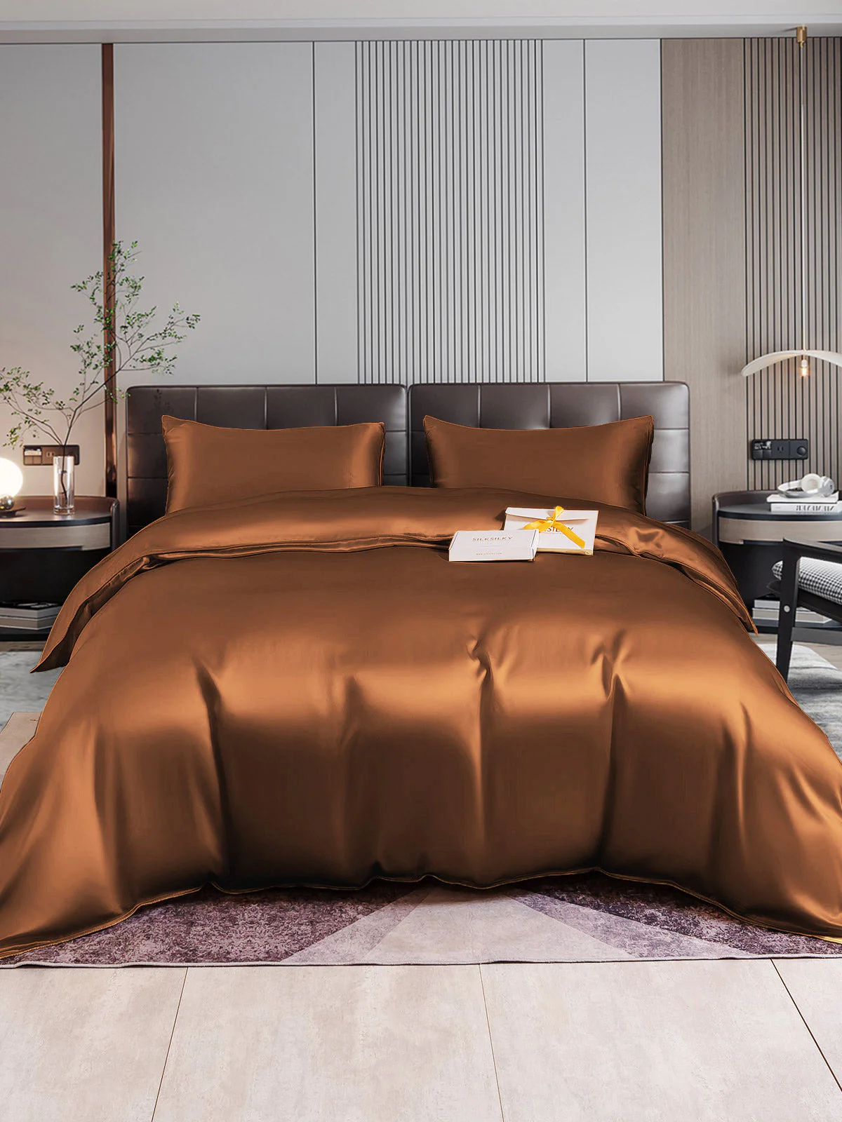 22MM Soie Parure De Lit 3 Pièces 1x Housse de Couette et 2x Taies d‘Oreiller - Image 43