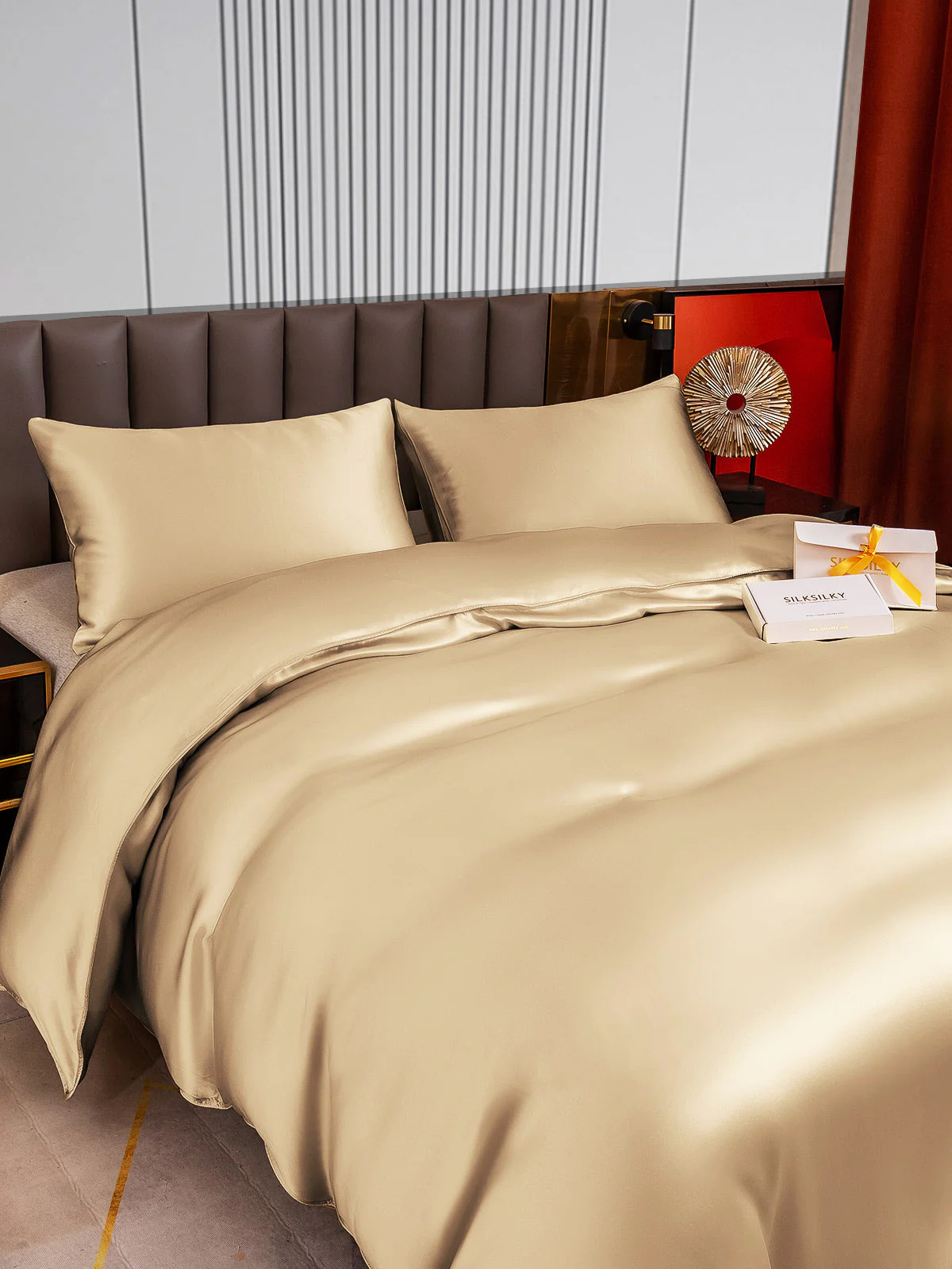 22MM Soie Parure De Lit 3 Pièces 1x Housse de Couette et 2x Taies d‘Oreiller - Image 49