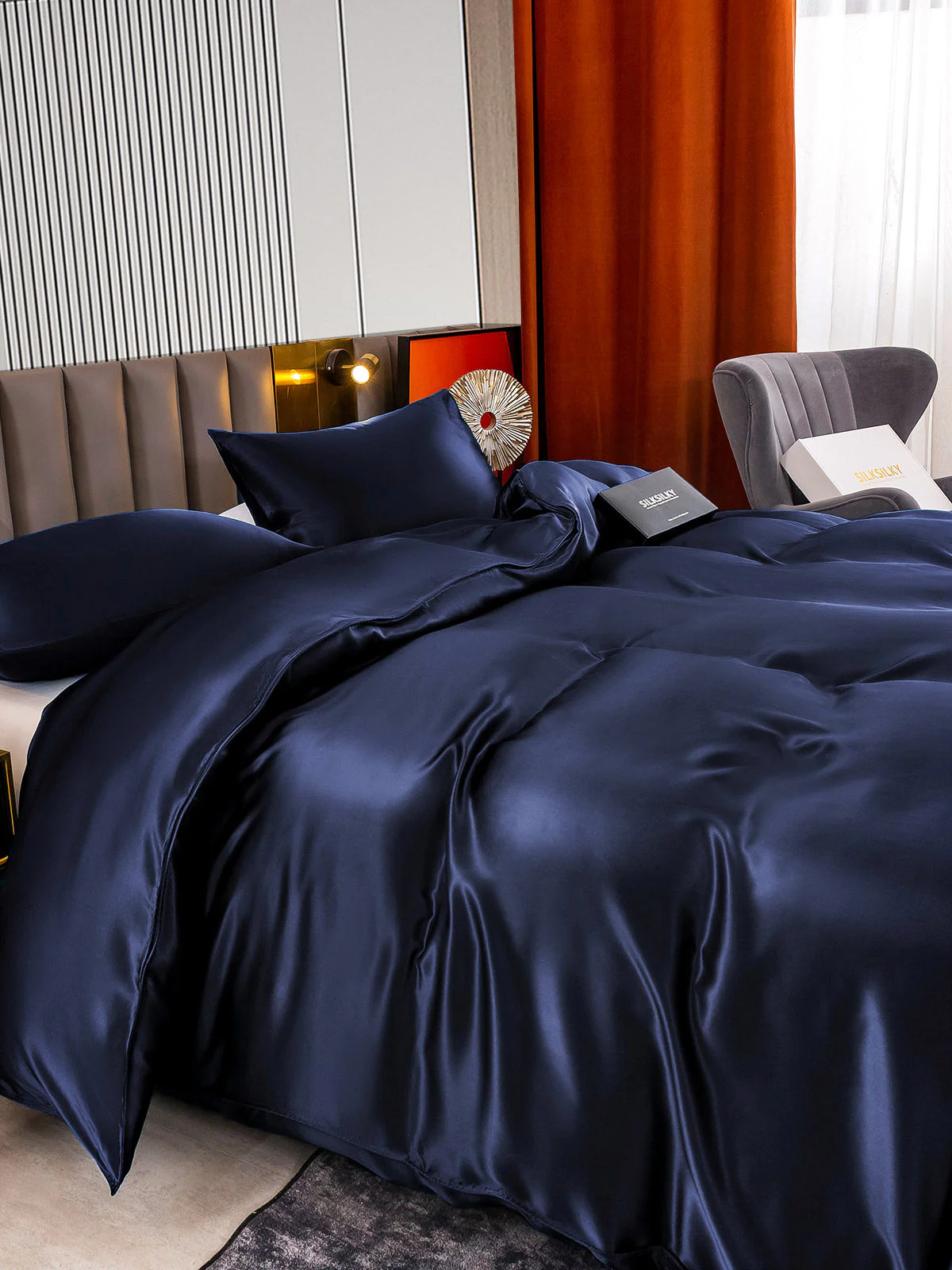 22MM Soie Parure De Lit 3 Pièces 1x Housse de Couette et 2x Taies d‘Oreiller - Image 5