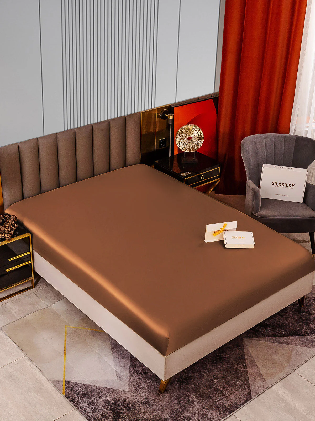 22Mommes Drap Housse en Soie Sans Couture - Image 36