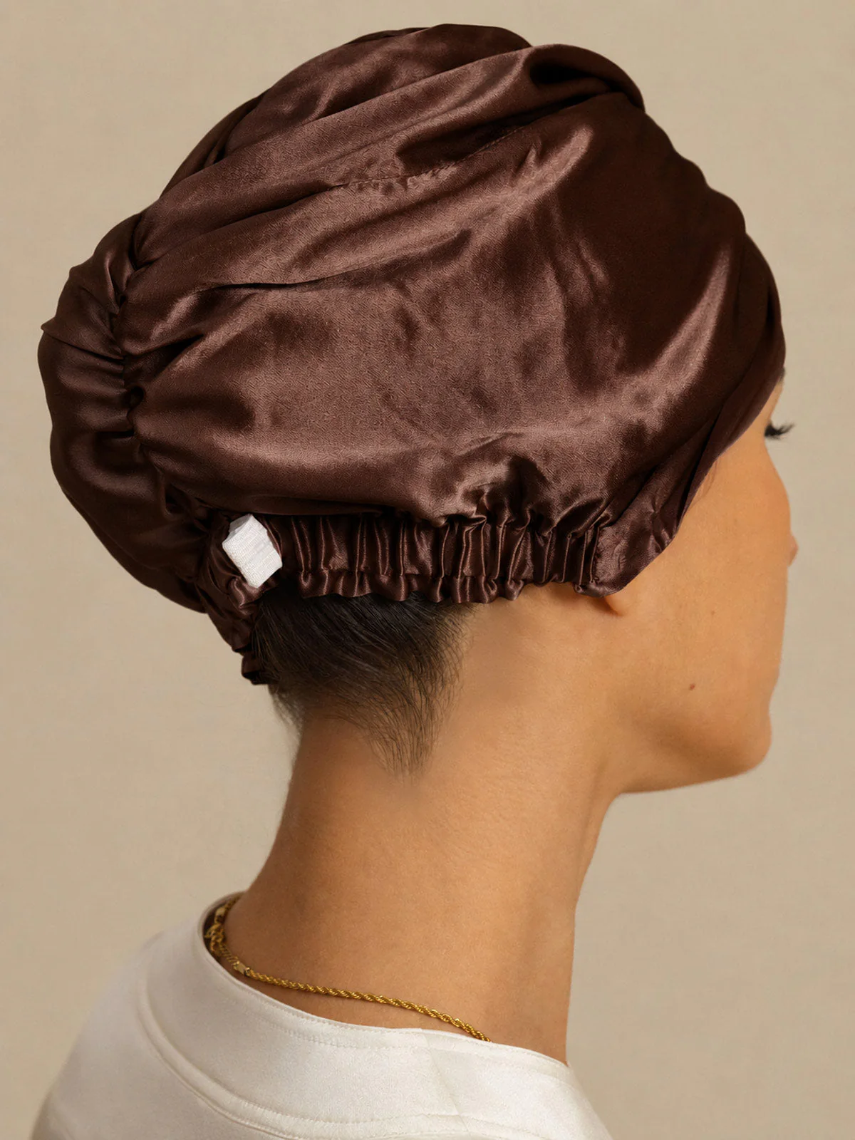 Bonnet en pure soie 22Momme avec nœud à l’avant et bouton réglable - Image 35