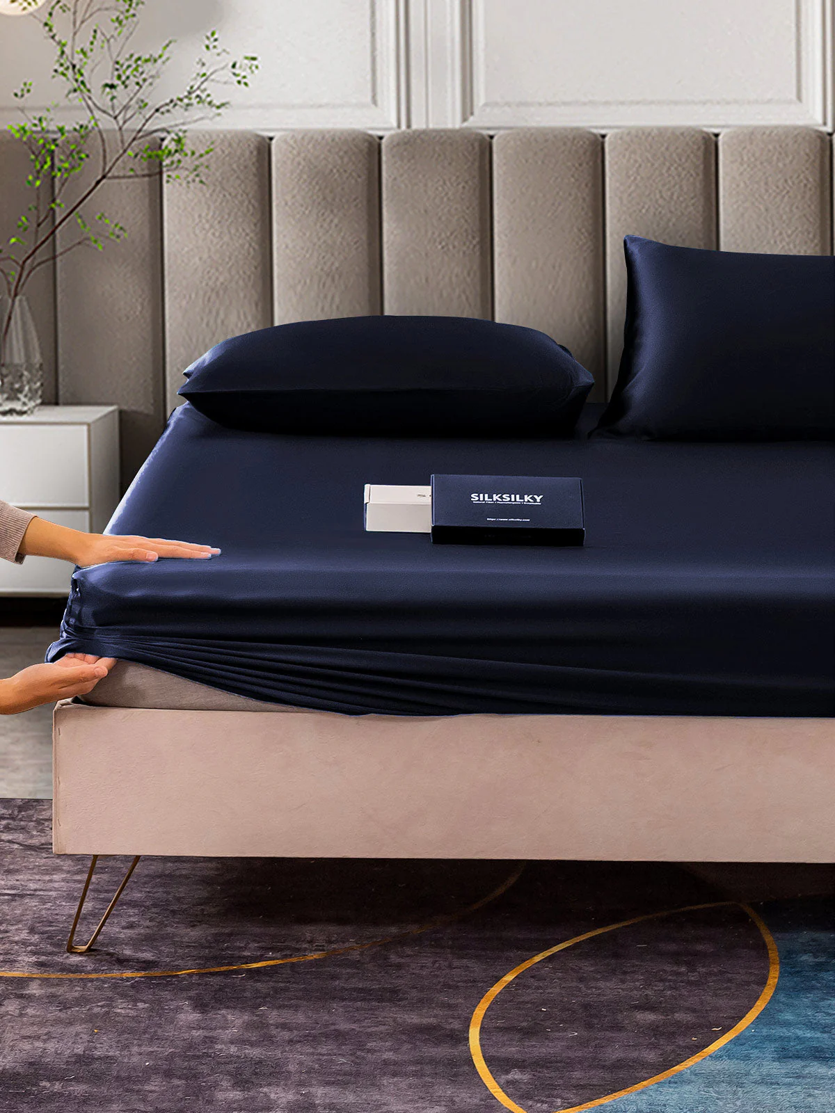 25Momme 3 pièces soie 1x drap housse+2x taies d‘oreiller - Image 12