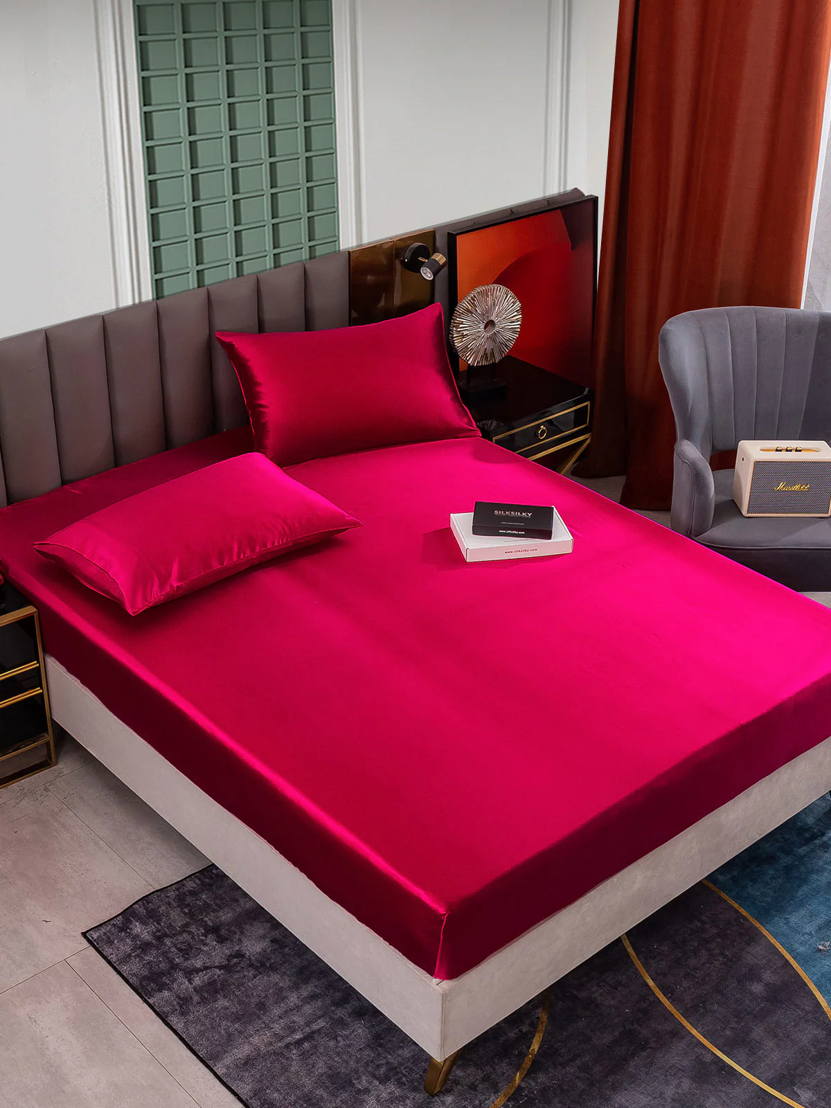 25Momme 3 pièces soie 1x drap housse+2x taies d‘oreiller - Image 19