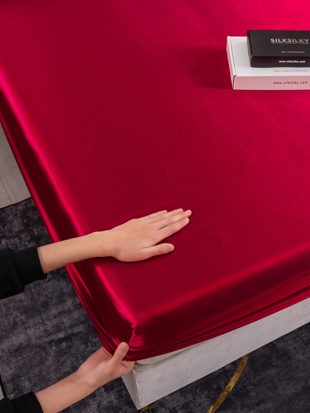 25Momme 3 pièces soie 1x drap housse+2x taies d‘oreiller - Image 21