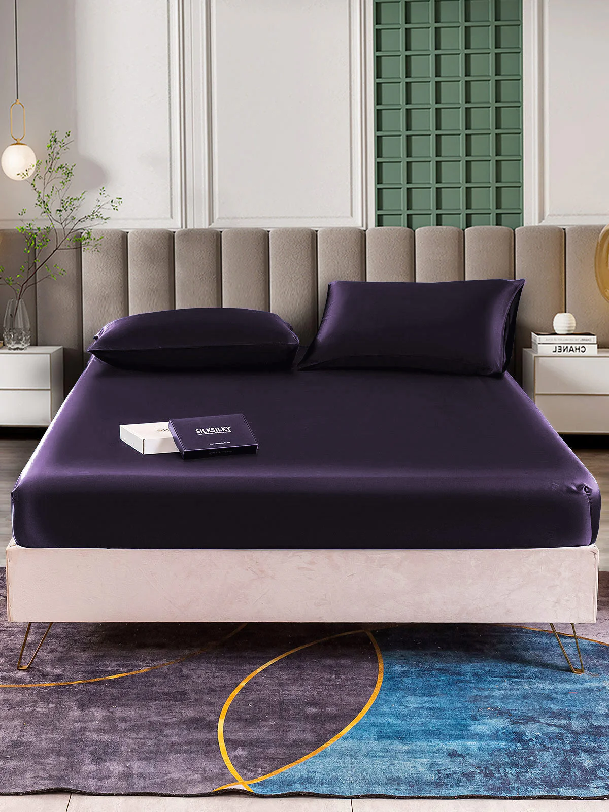 25Momme 3 pièces soie 1x drap housse+2x taies d‘oreiller - Image 26