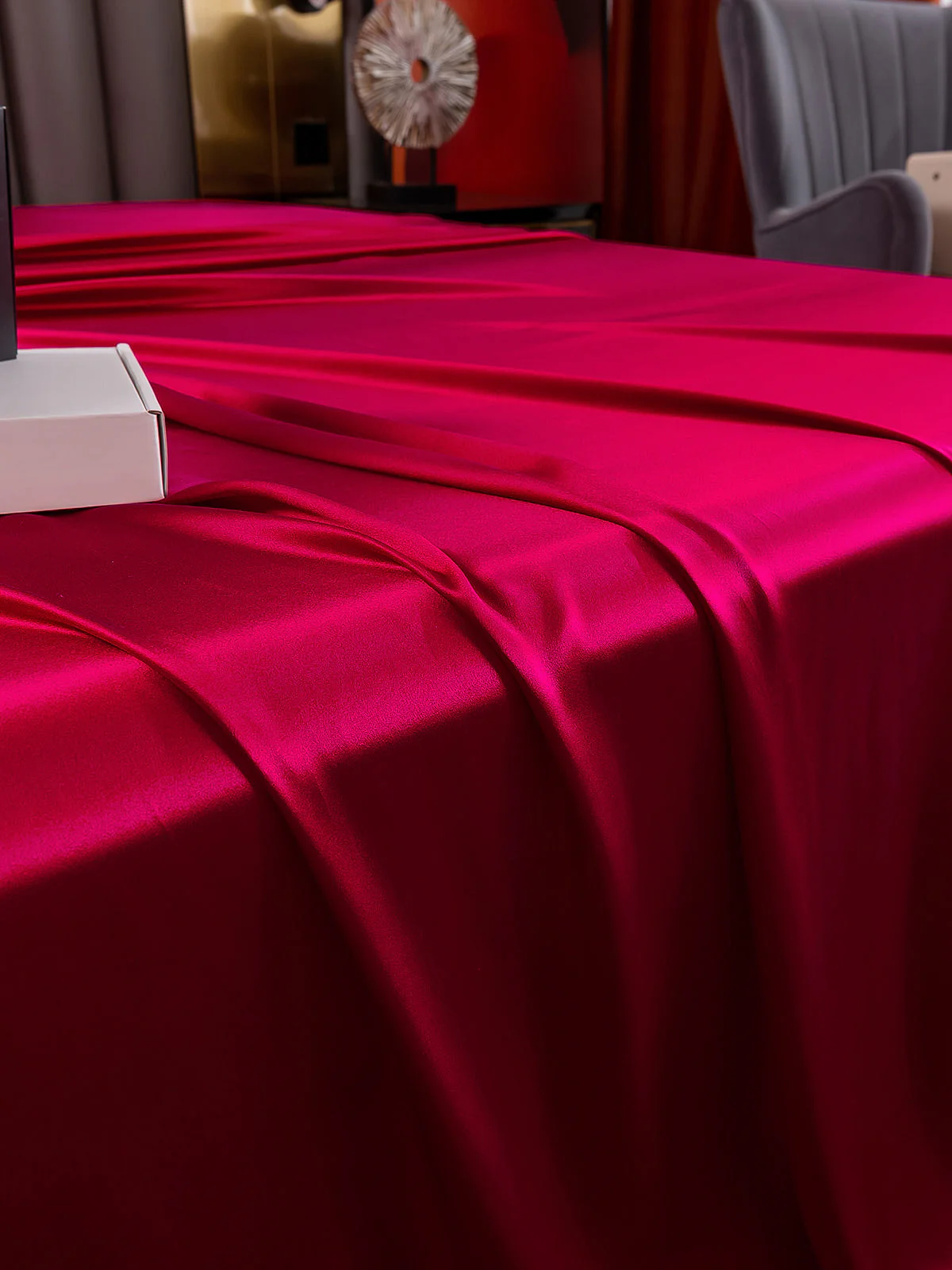 25Momme 3Pcs Set de soie Draps Plat+2x Taies d‘oreiller - Image 30