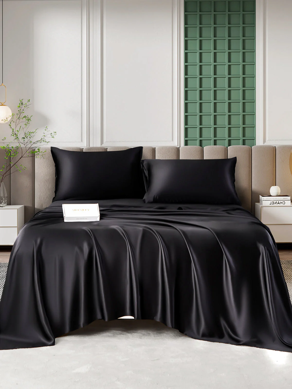 25Momme 4pièces soie 1x Drap housse+1x Draps Plat+2x taies d‘oreiller - Image 32