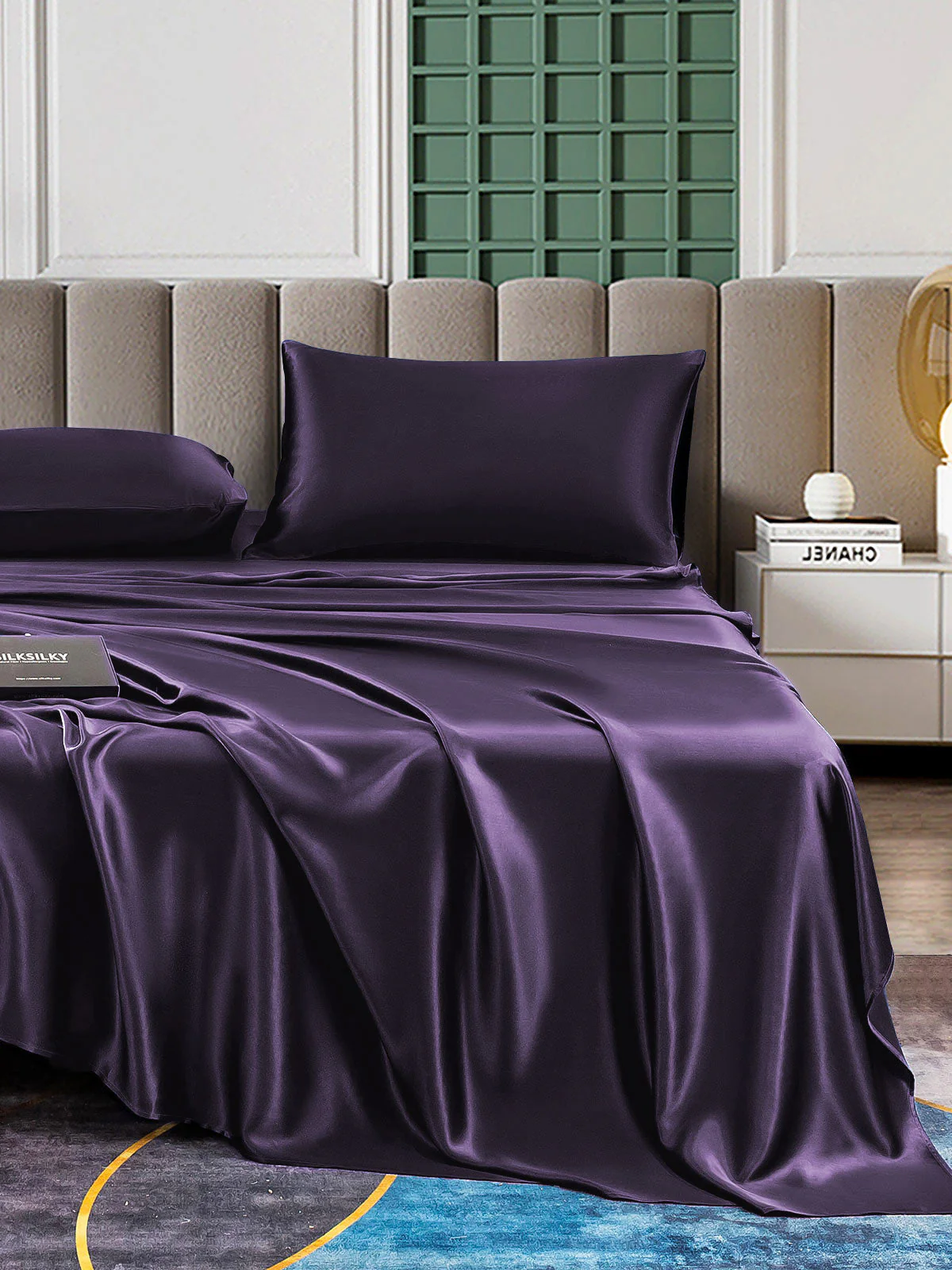 25Momme 4pièces soie 1x Drap housse+1x Draps Plat+2x taies d‘oreiller - Image 40