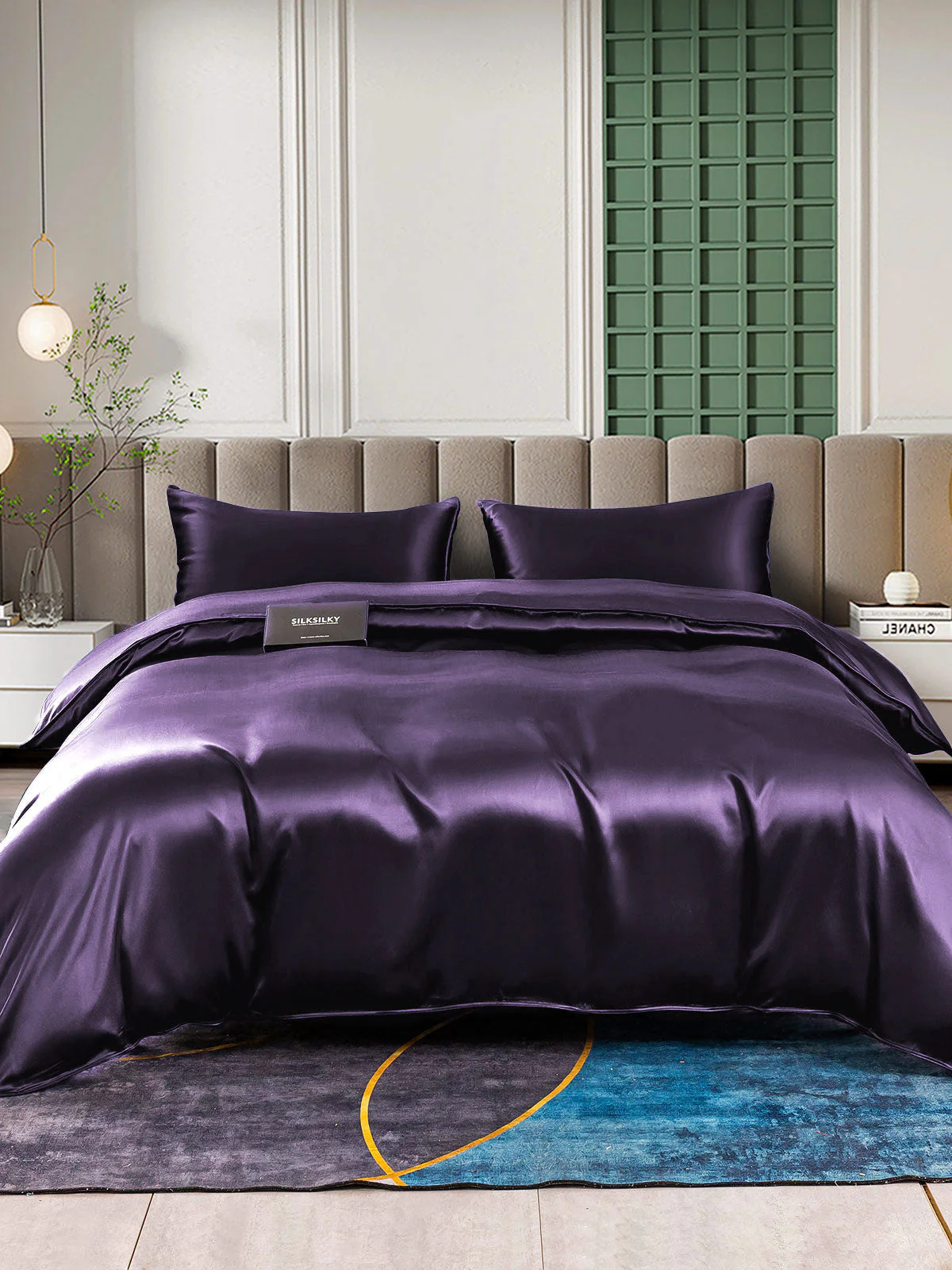 25MM Soie Parure De Lit 3 Pièces 1x Housse de Couette et 2x Taies d‘Oreiller - Image 41