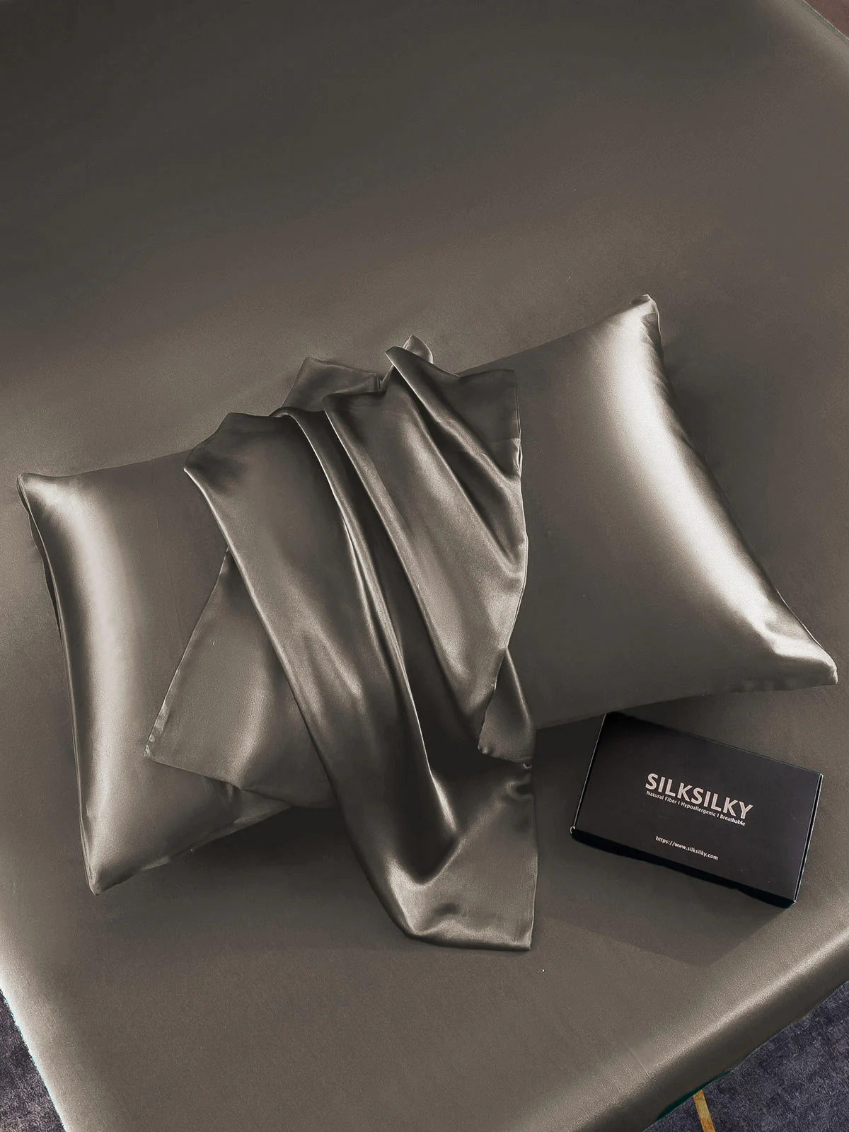 2x Taie d’Oreiller Simple Enveloppée En Soie Luxueuse 30Momme - Image 34