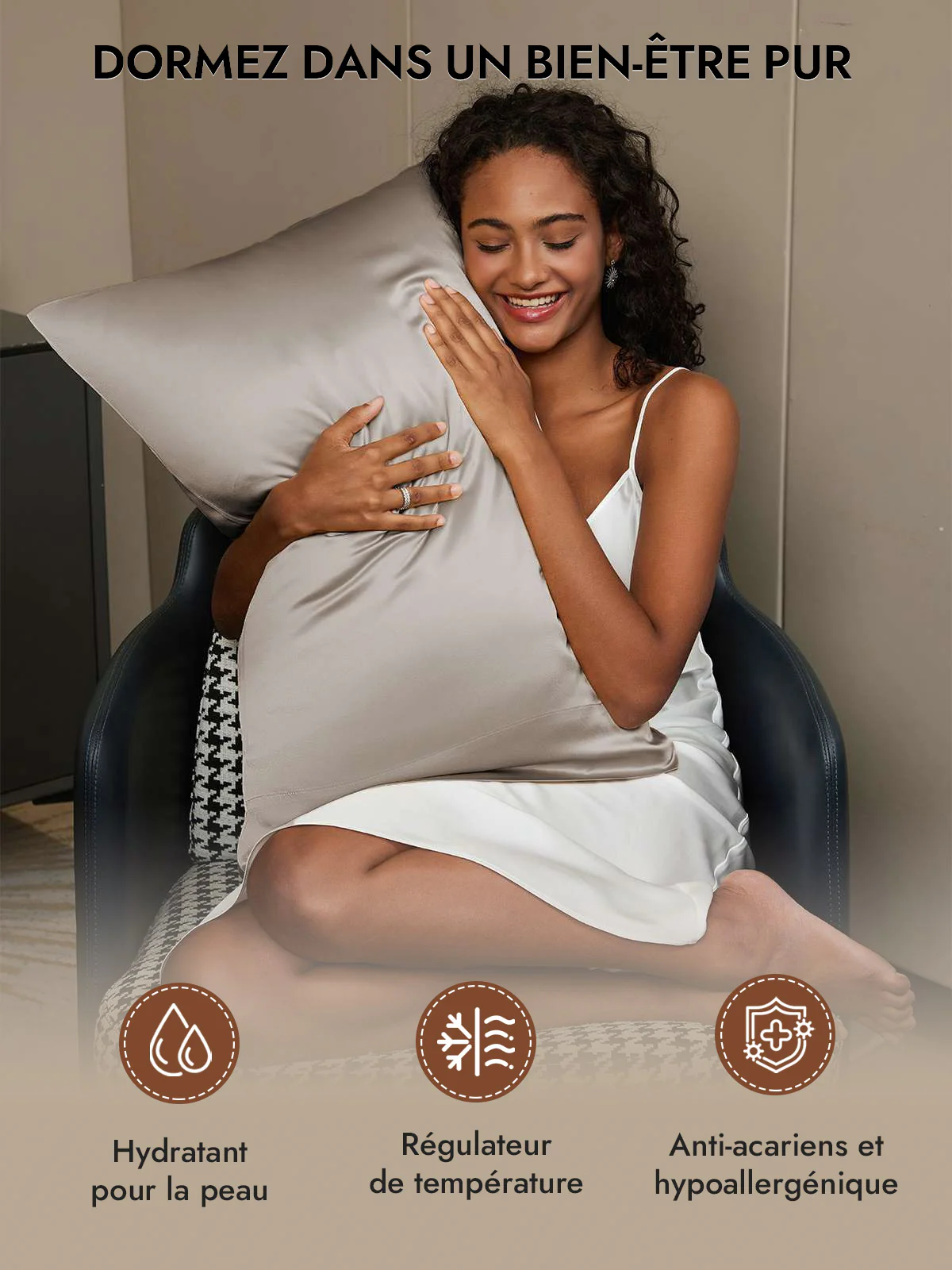 2Pcs 30Momme Luxueuse Soie Taie d‘oreiller - Fermeture à glissière cachée - Image 10