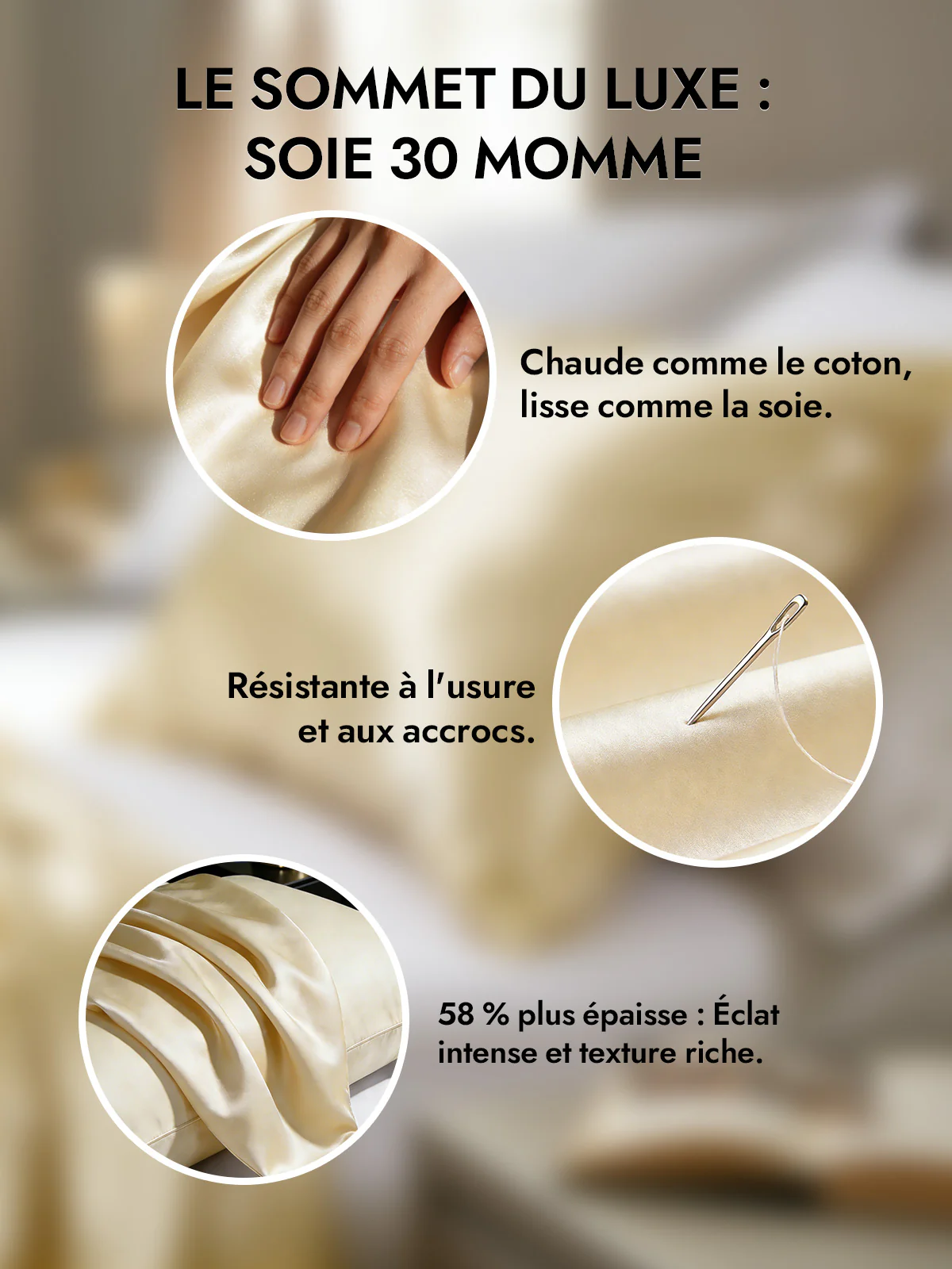 2Pcs 30Momme Luxueuse Soie Taie d‘oreiller - Fermeture à glissière cachée - Image 14